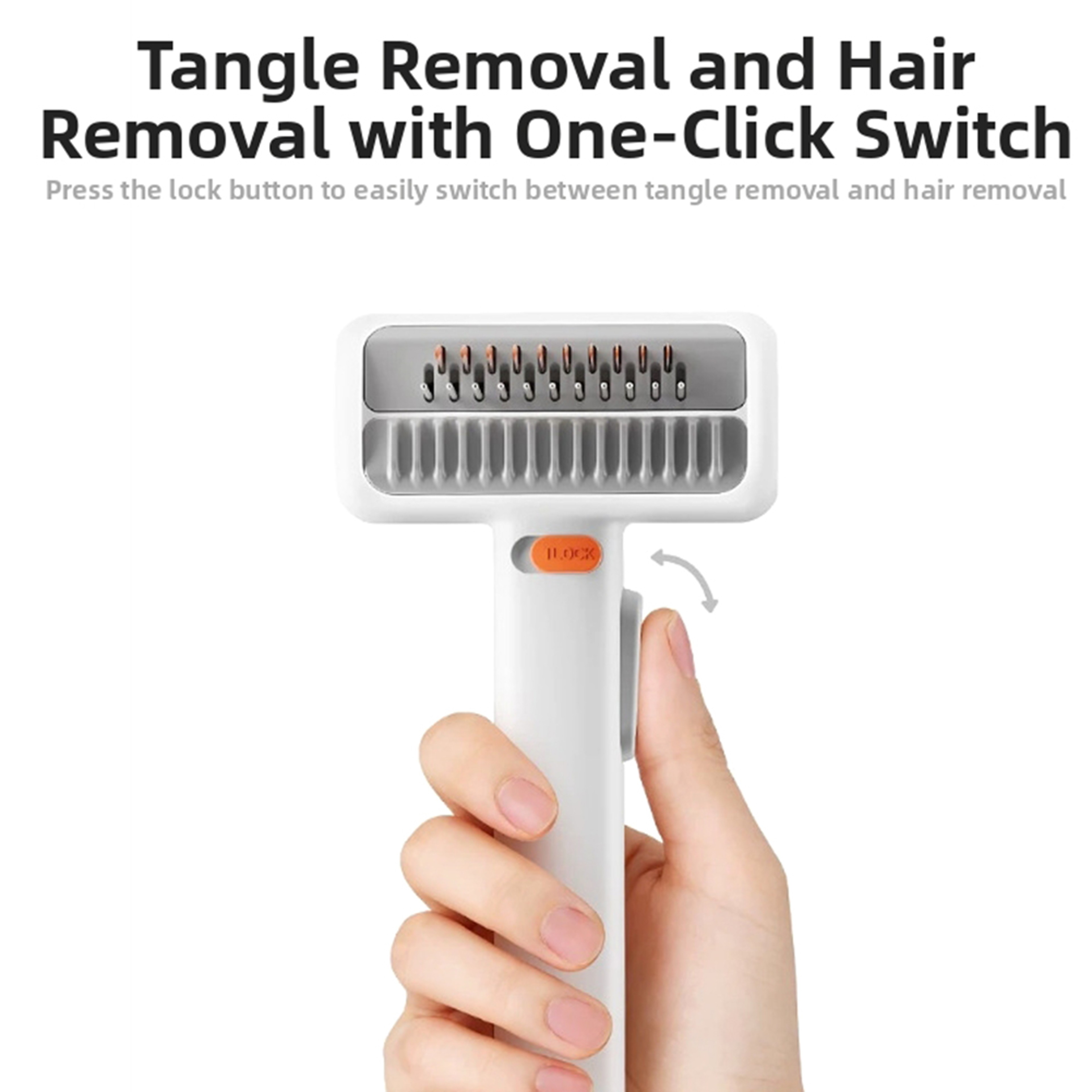 Pet Grooming Comb & Deshedding Tool for Dogs and Cats with Self-Cleaning Double-Sided Design – view 5