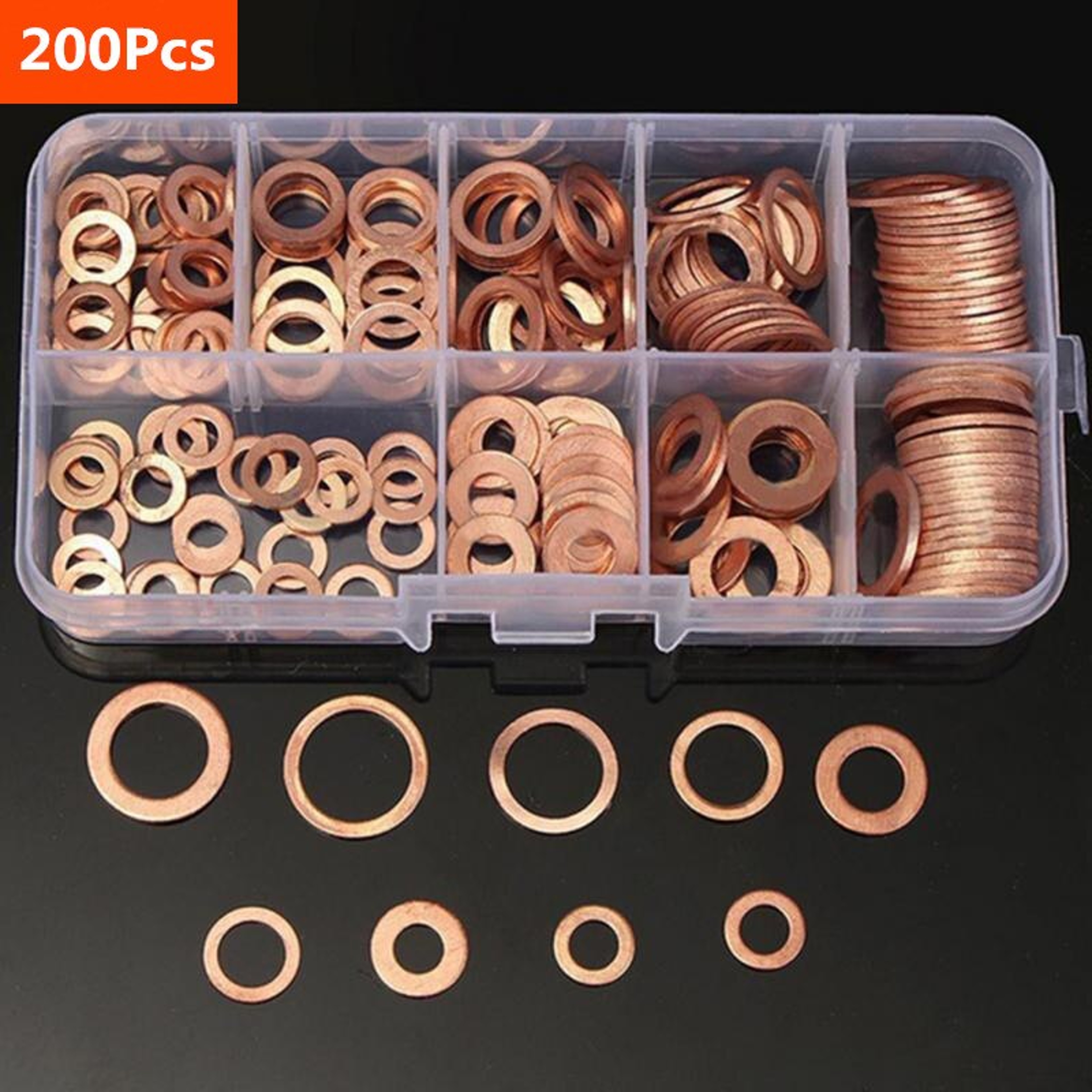 Professional Copper Washer Kit Nut  Bolt Seal Set For Engine Repair Plumbing  Hydraulics 2