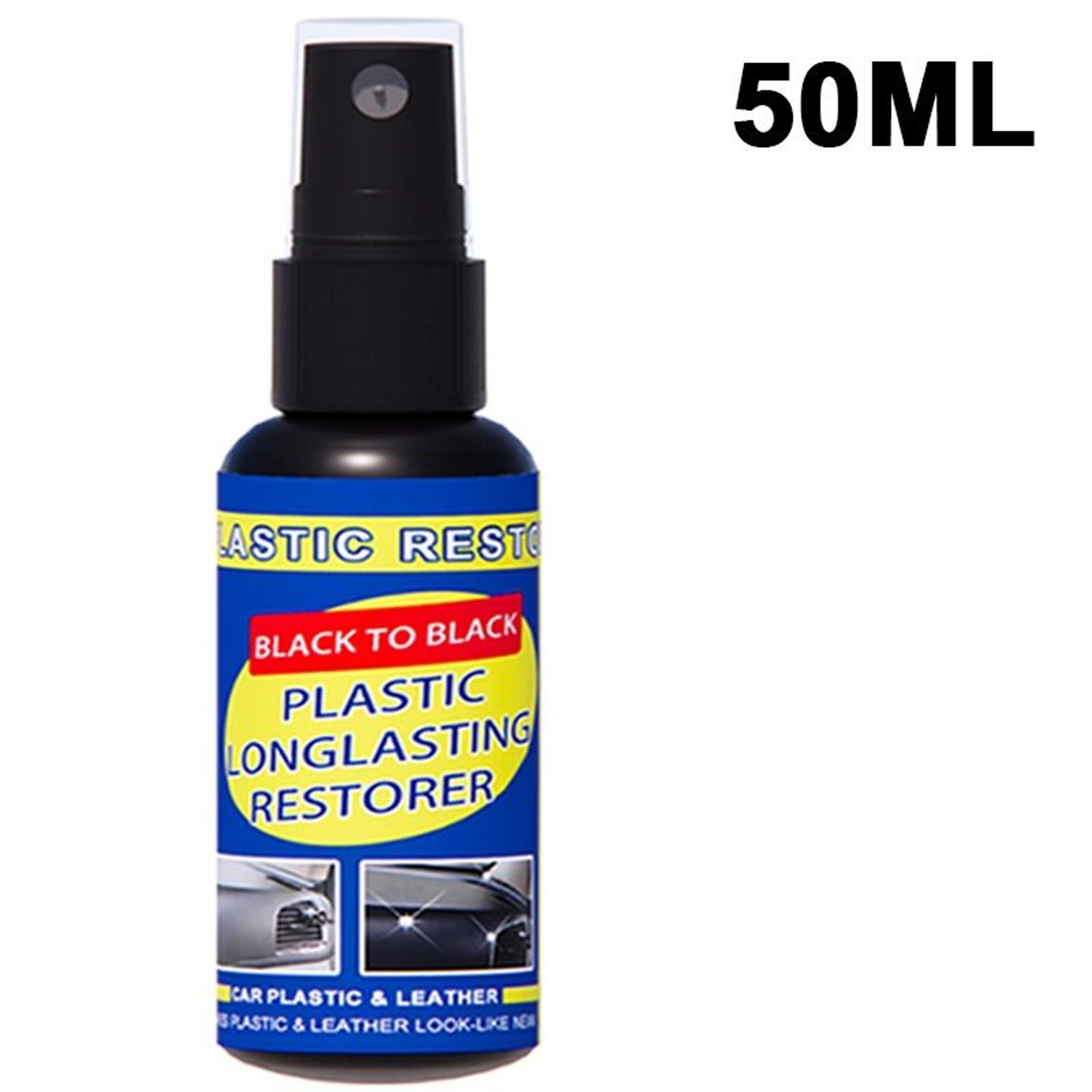 Car Plastic Restorer  Coating Agent Restores Faded Auto Plastic Rubber  Exterior Trim to LikeNe
