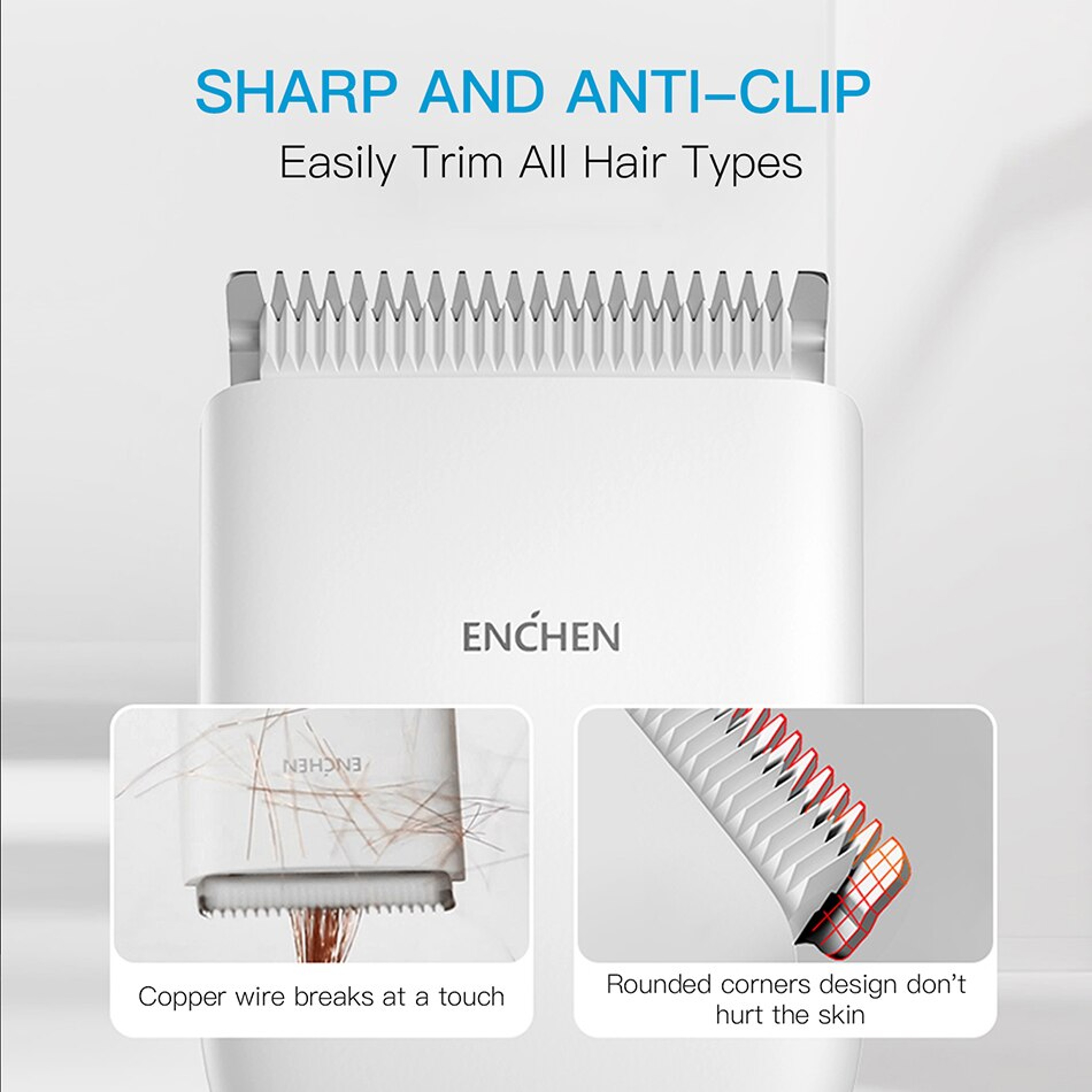 ENCHEN Boost Electric Hair Clipper Professional Cordless Ceramic Trimmer With Type C Charging 2