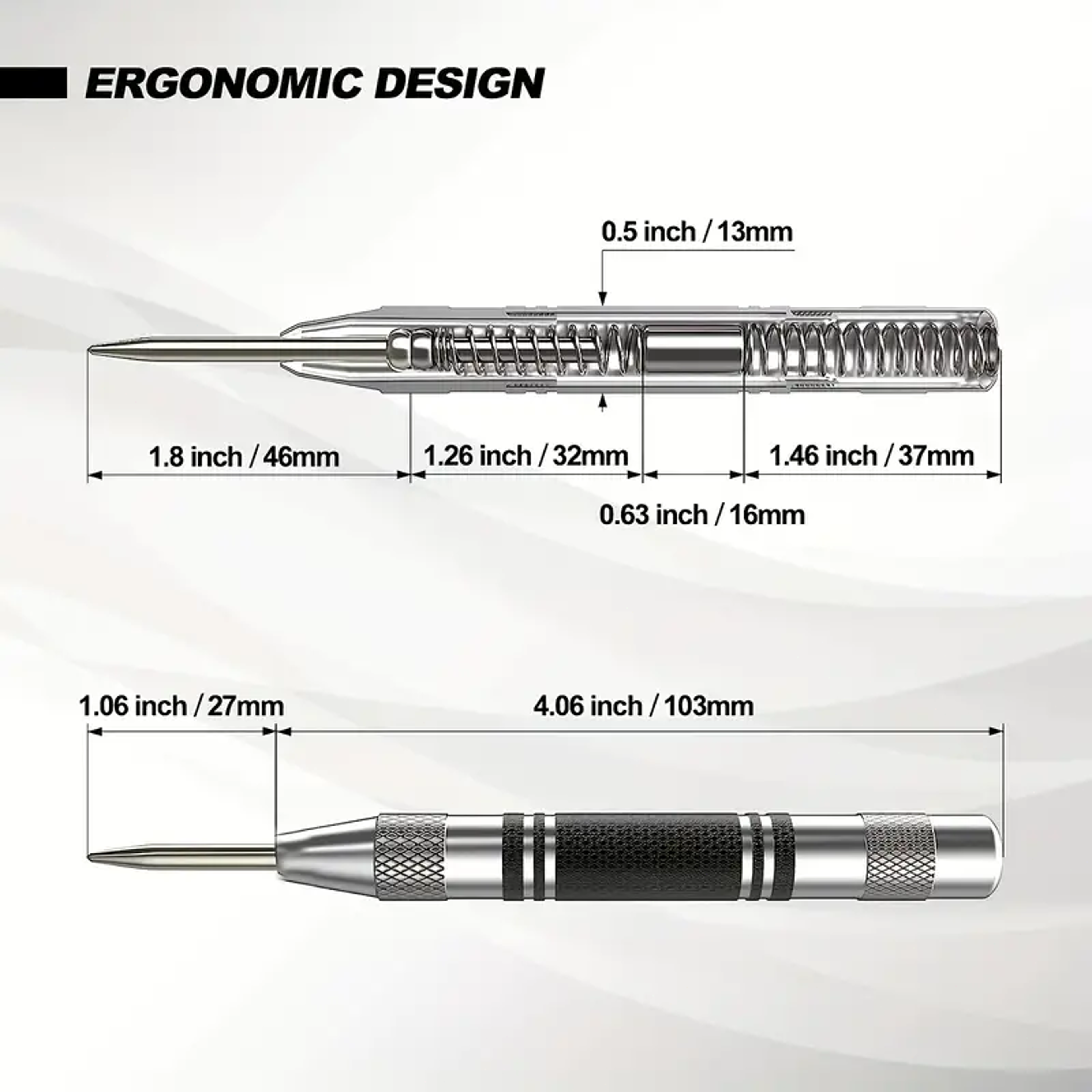 SpringLoaded Center Punch Tool Precision Hole Marker for Metal Wood  Steel