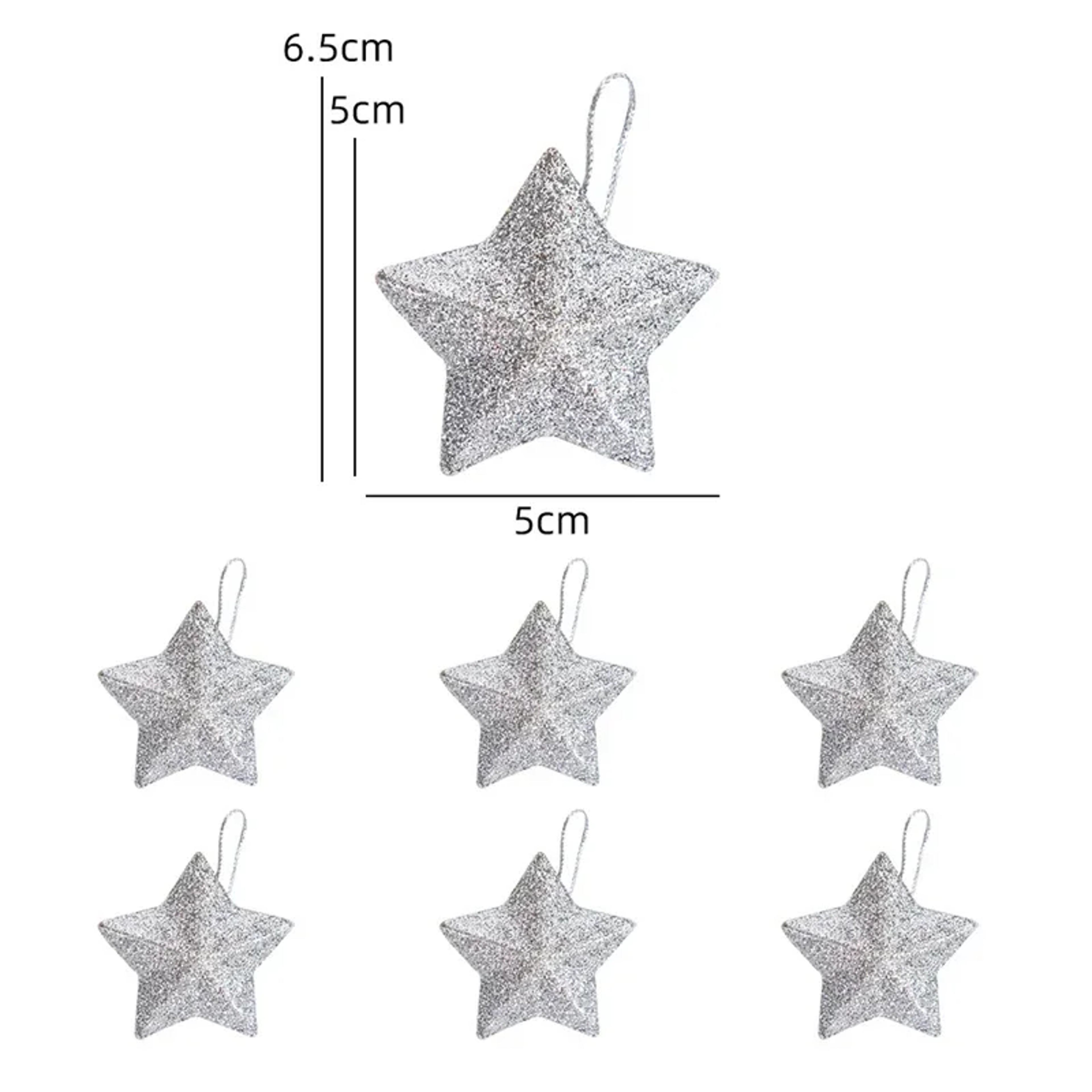 Gold Glitter Star Ornaments, Christmas Tree Hanging Pendant For Home, Navidad New Year Party Gift, Christmas Decoration – view 8