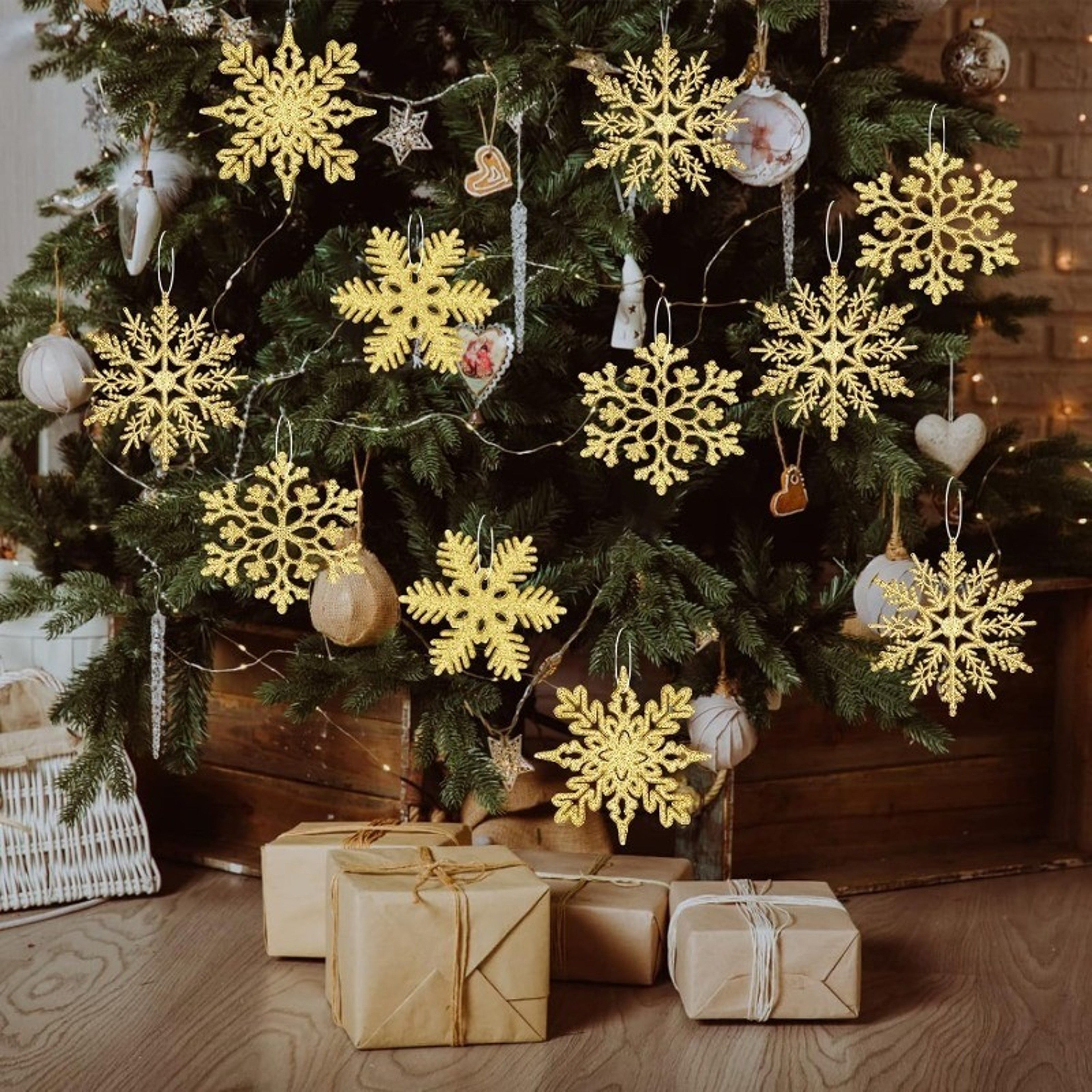 Christmas Paper Snowflake Hanging Decor, Tree Pendant Ornaments, Home Room Decoration, New Year Gifts Accessory – view 5