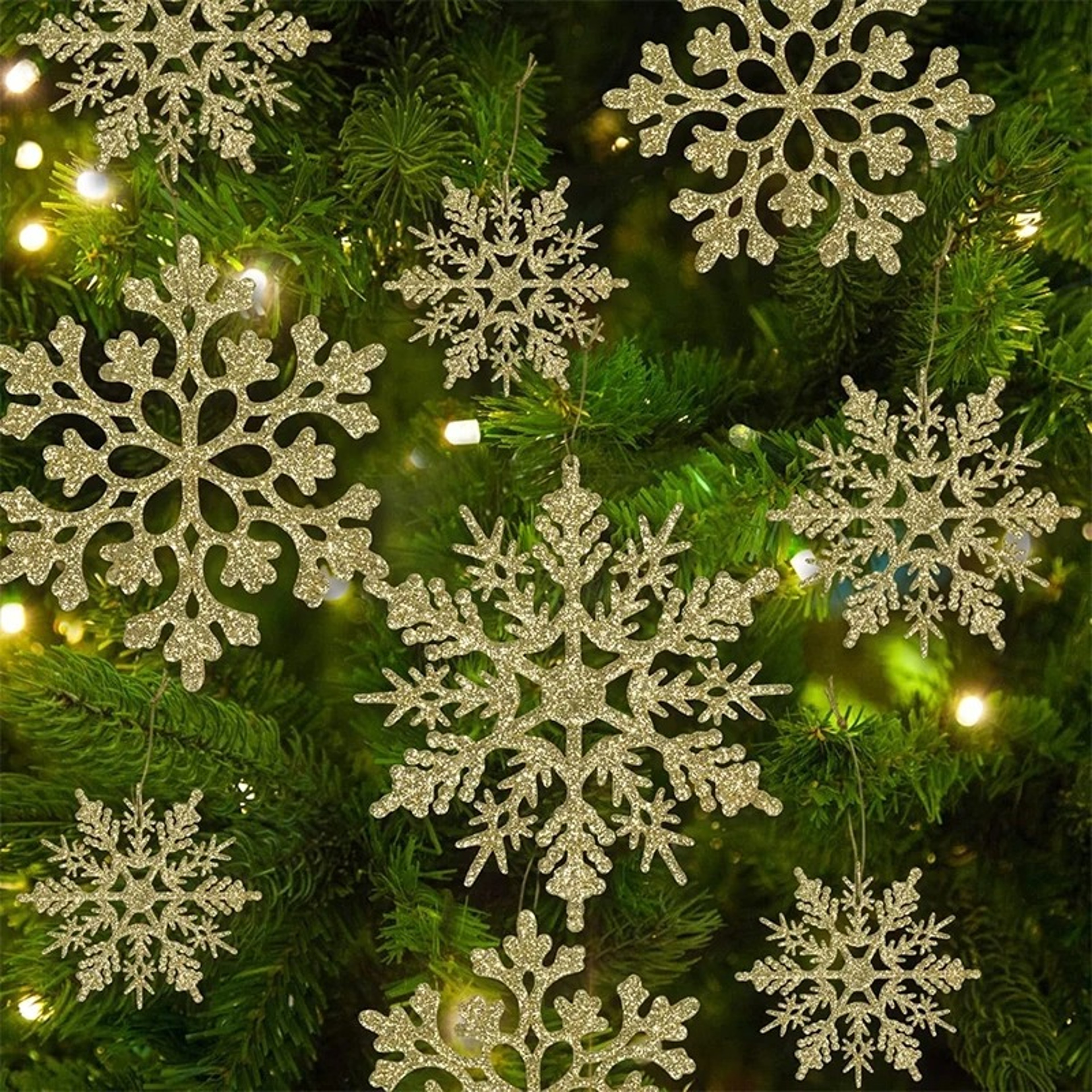 Christmas Paper Snowflake Hanging Decor, Tree Pendant Ornaments, Home Room Decoration, New Year Gifts Accessory – view 10