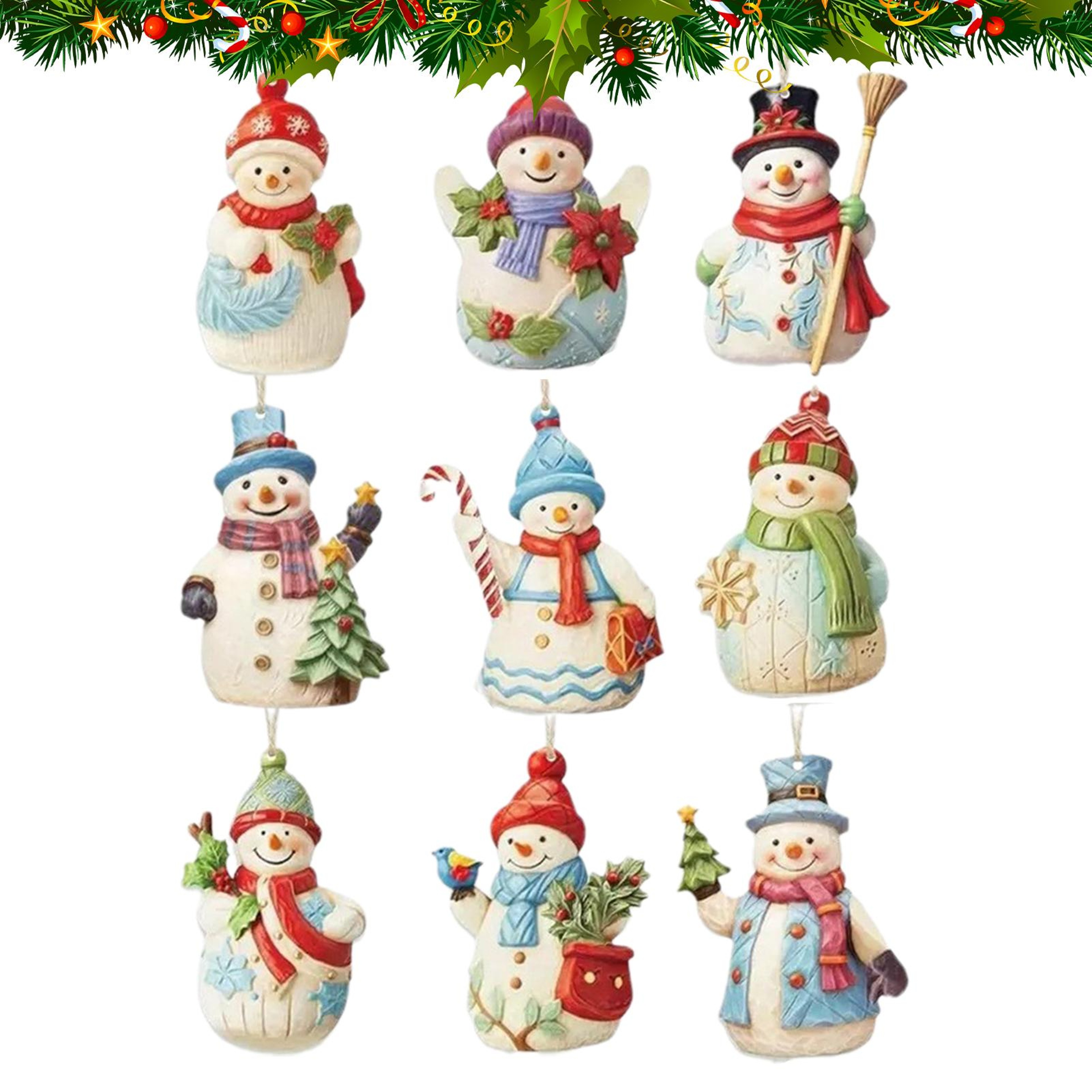 Christmas Tree Decorative Hangable, Snowman Christmas Decorations, Pendant For Home Decor, Ornaments Piece Wood Crafts – view 1