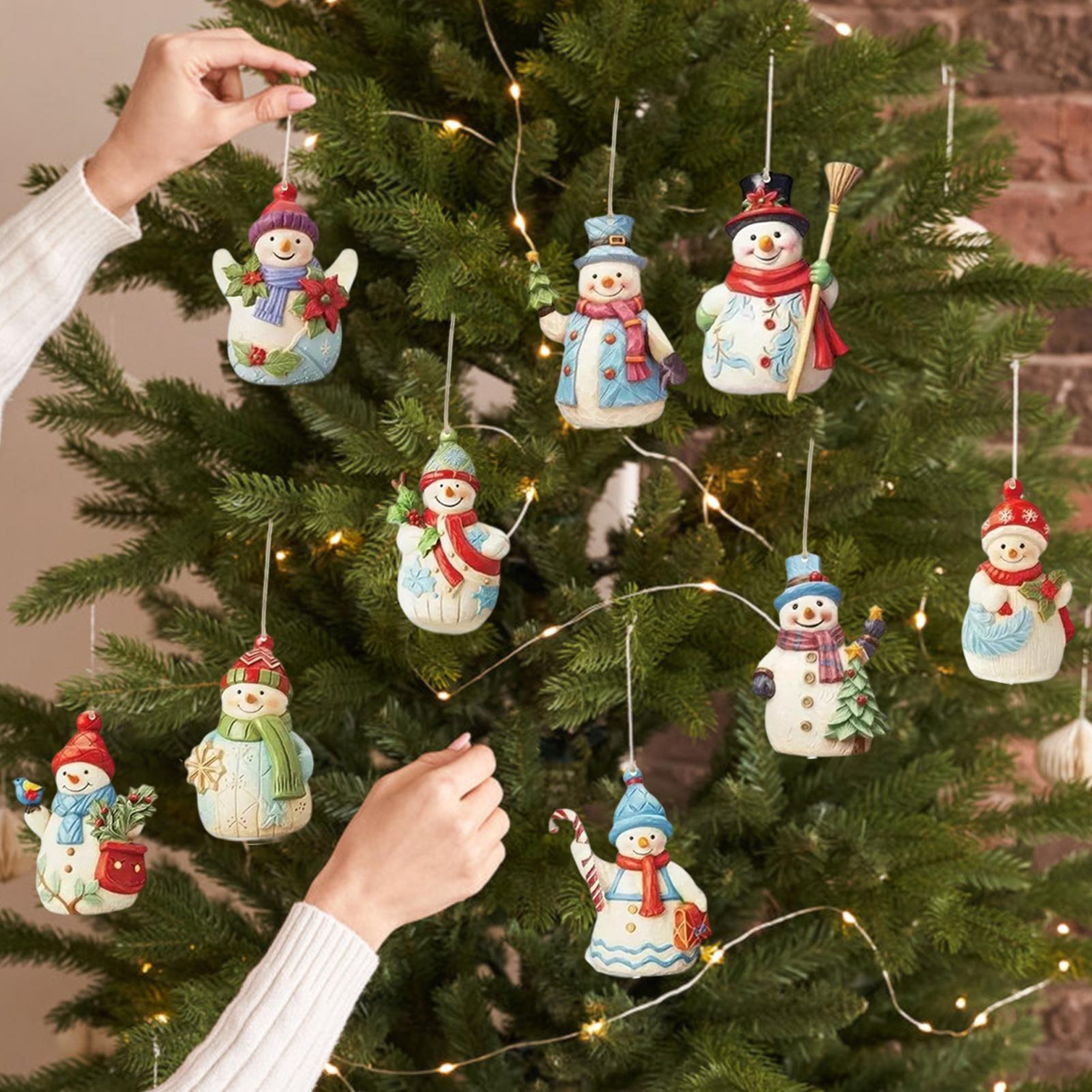Christmas Tree Decorative Hangable, Snowman Christmas Decorations, Pendant For Home Decor, Ornaments Piece Wood Crafts – view 5
