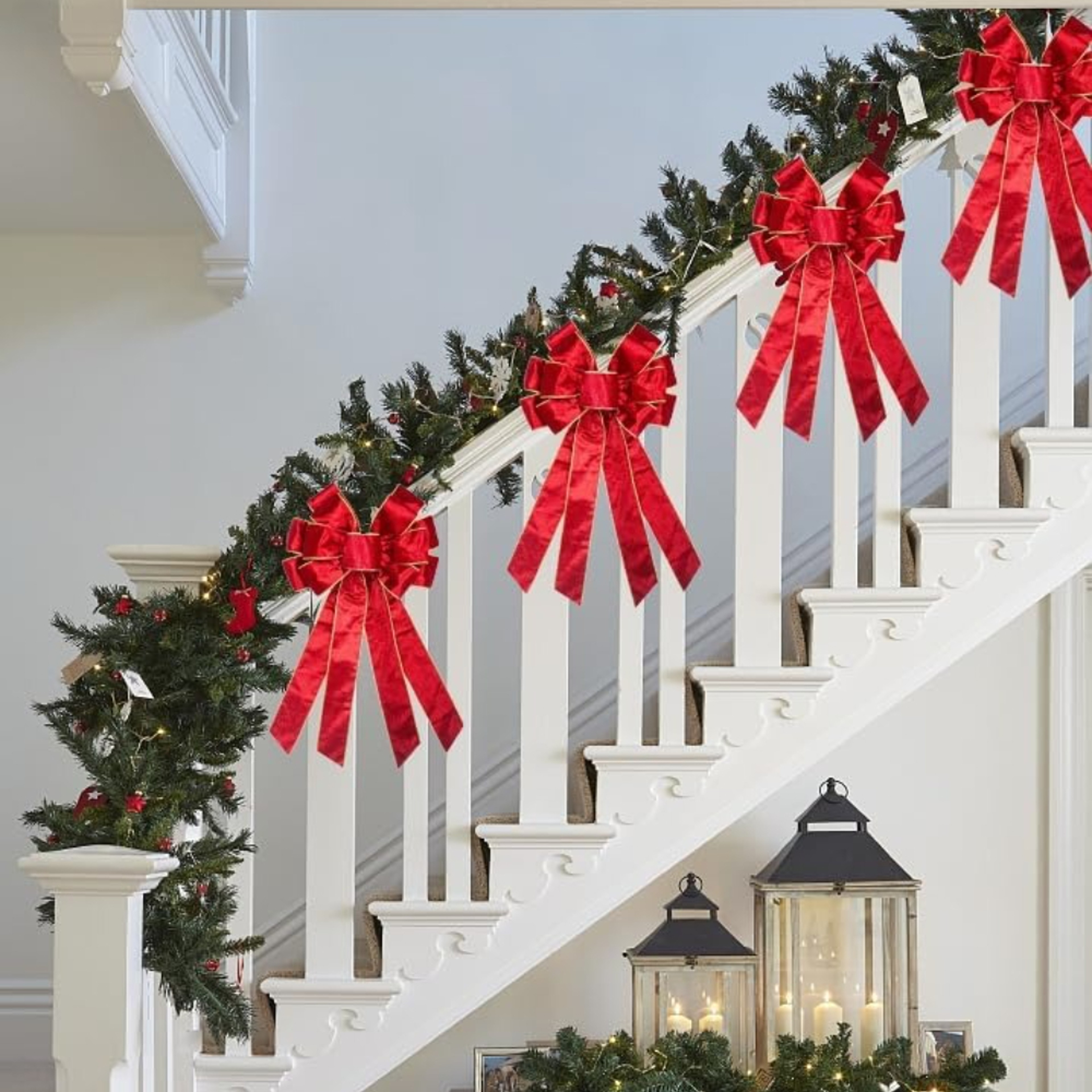 Christmas Wreath Bows, Tree Topper Bows for Christmas, Red Velvet Ribbon Bows for Wreath Decoration – view 4