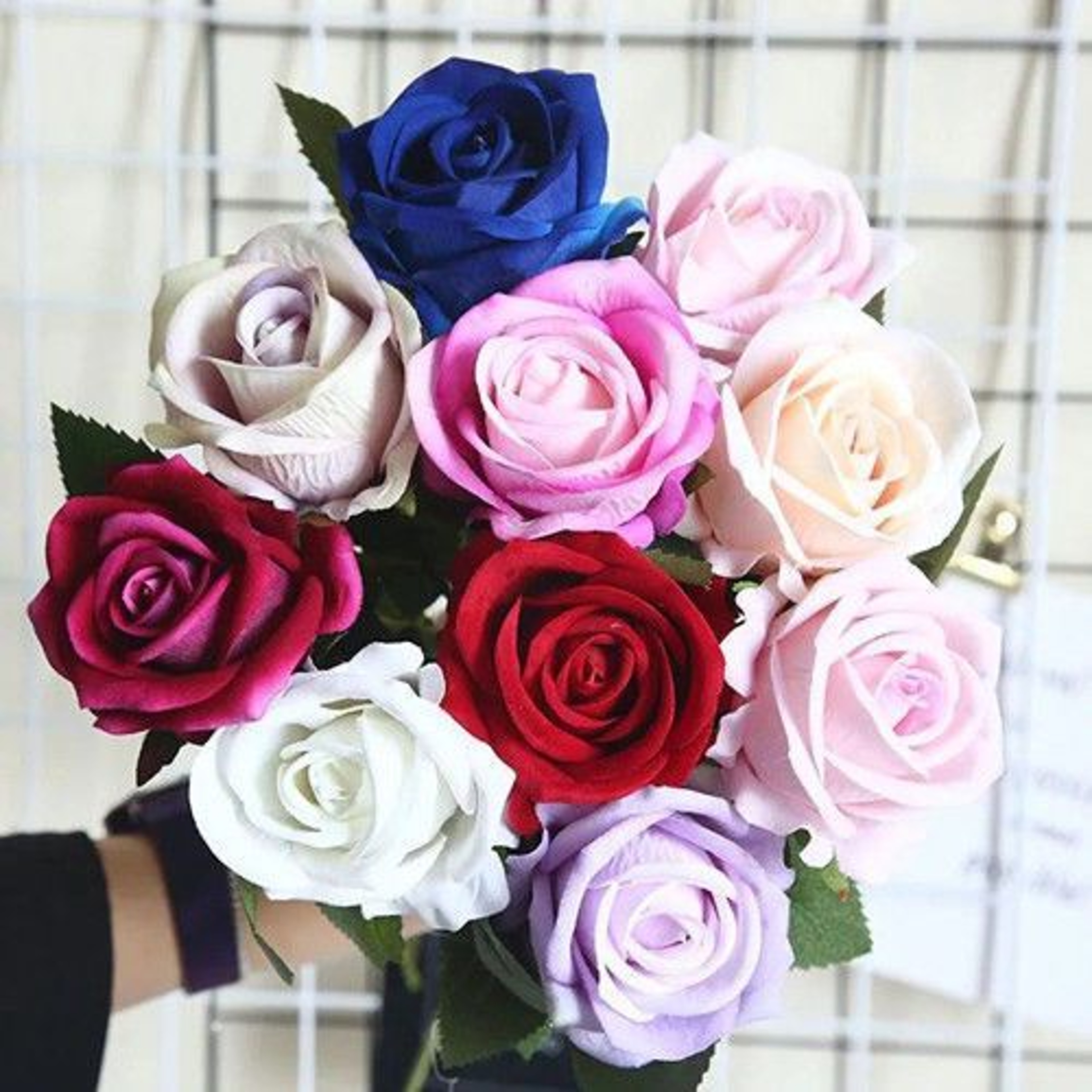 Artificial Flowers Silk Roses, Long Branch Bridal Bouquet for Weddings, Home Vase Table Decoration, Gift Box, Valentine – view 14