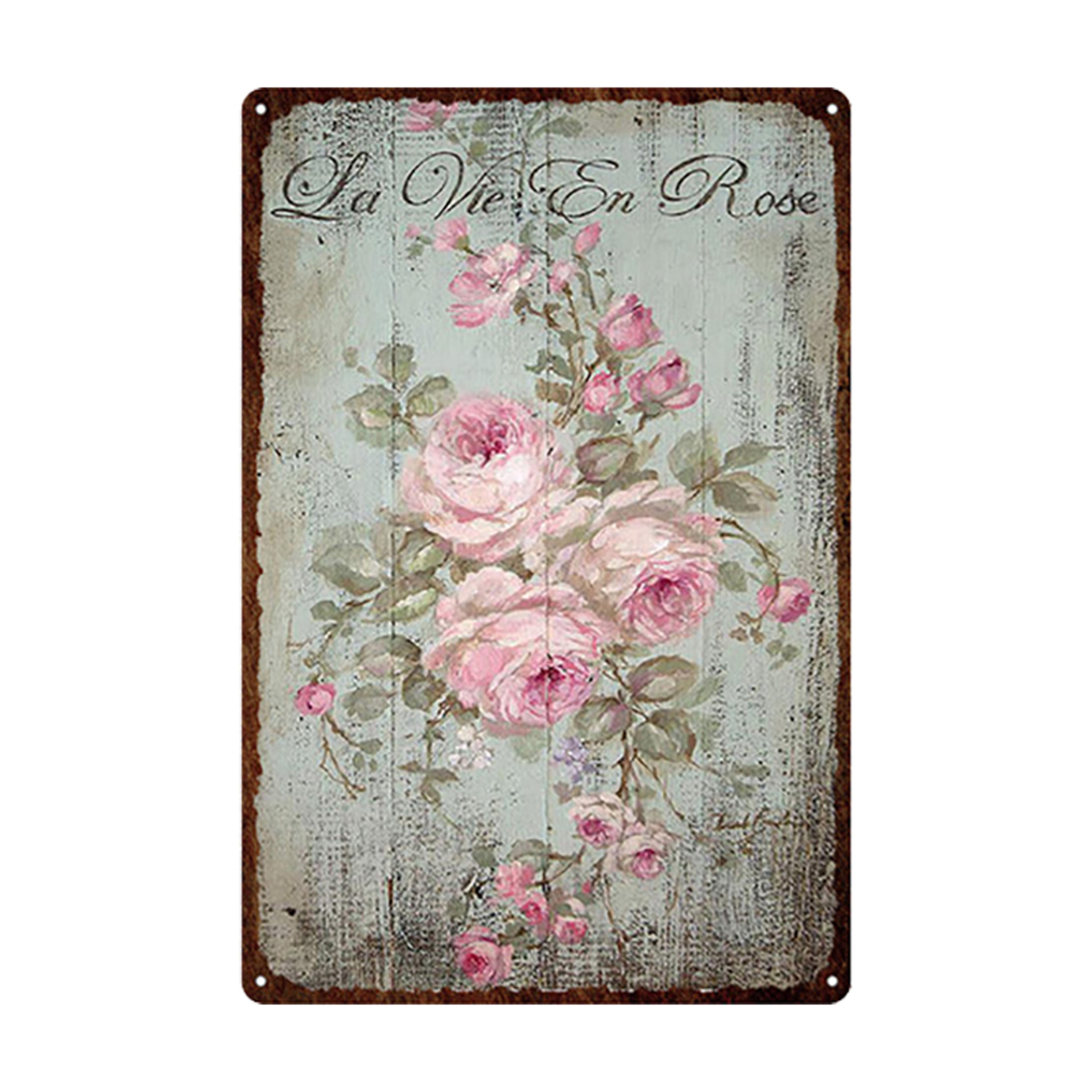 Flowers Metal Tin Sign, Retro Plates Rose Peony Lavender Art Plaque, Vintage Poster, Garden Room Wall Decor Gift – view 30