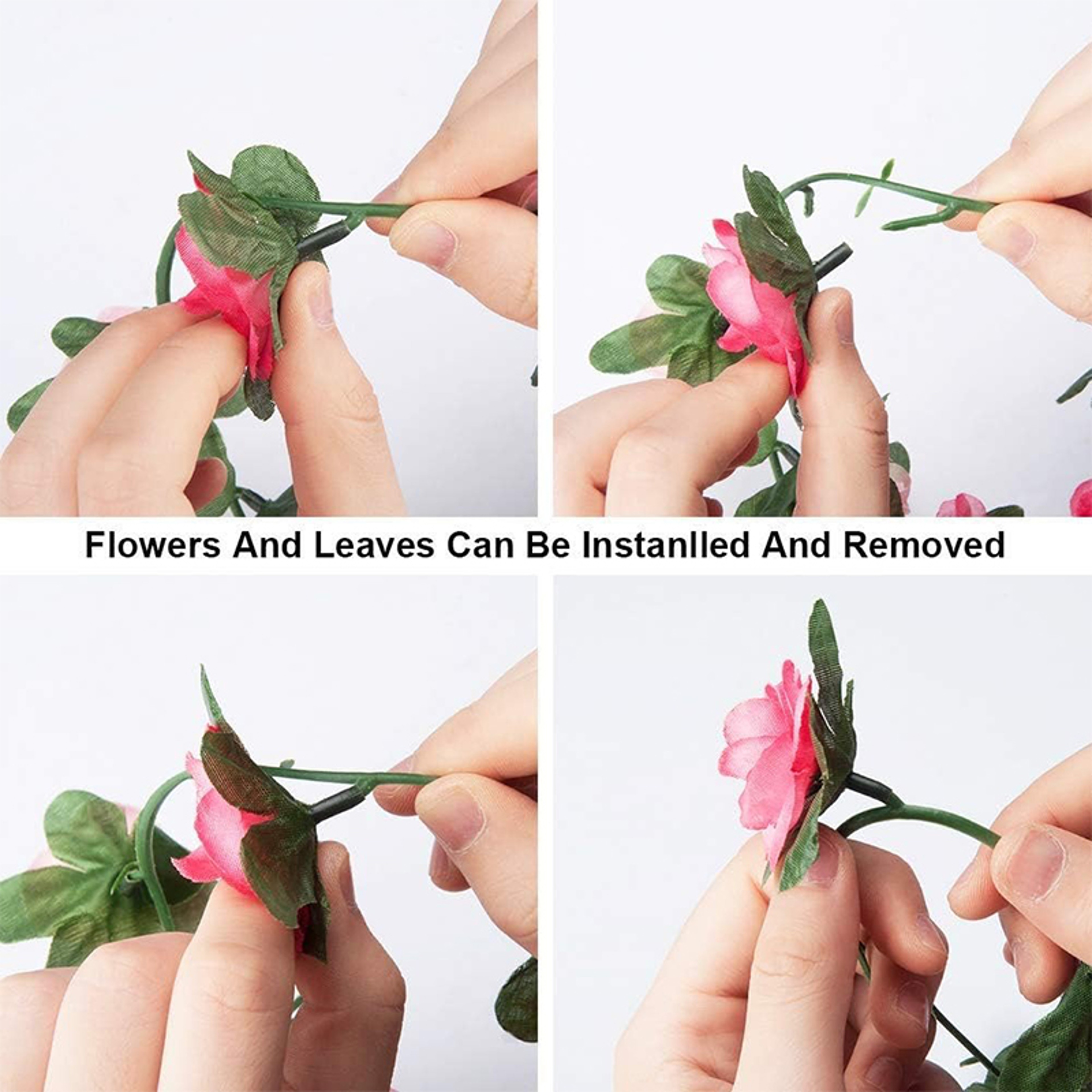 Rose Artificial Flowers Vine Fake Flowers For Home Decor Wedding Garden Outdoor Rattan Ornament 4