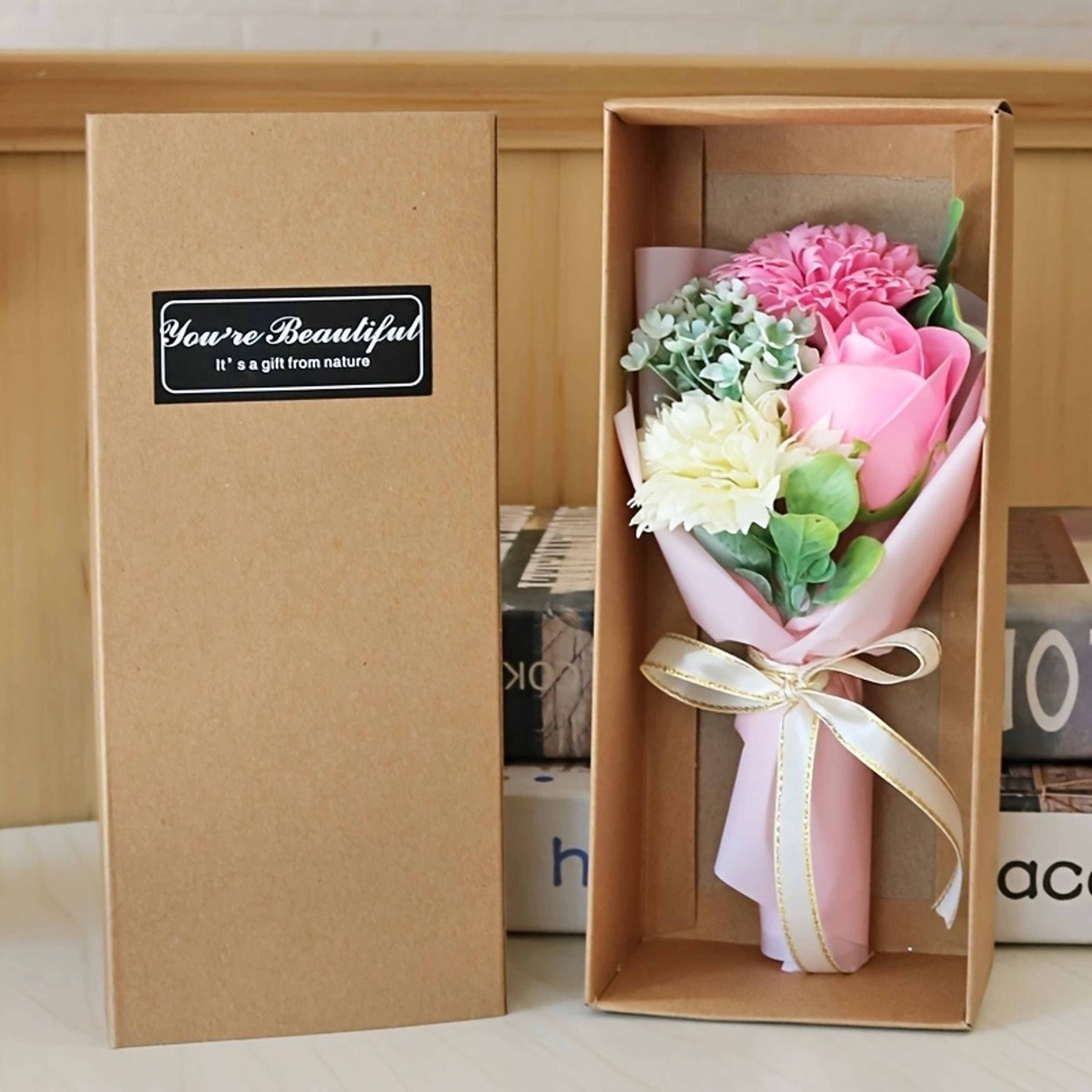 Creative Soap Flower Valentines Day Gift Box Set Wife Gift Rose Flower Bouquet Artificial Soap Smal 3
