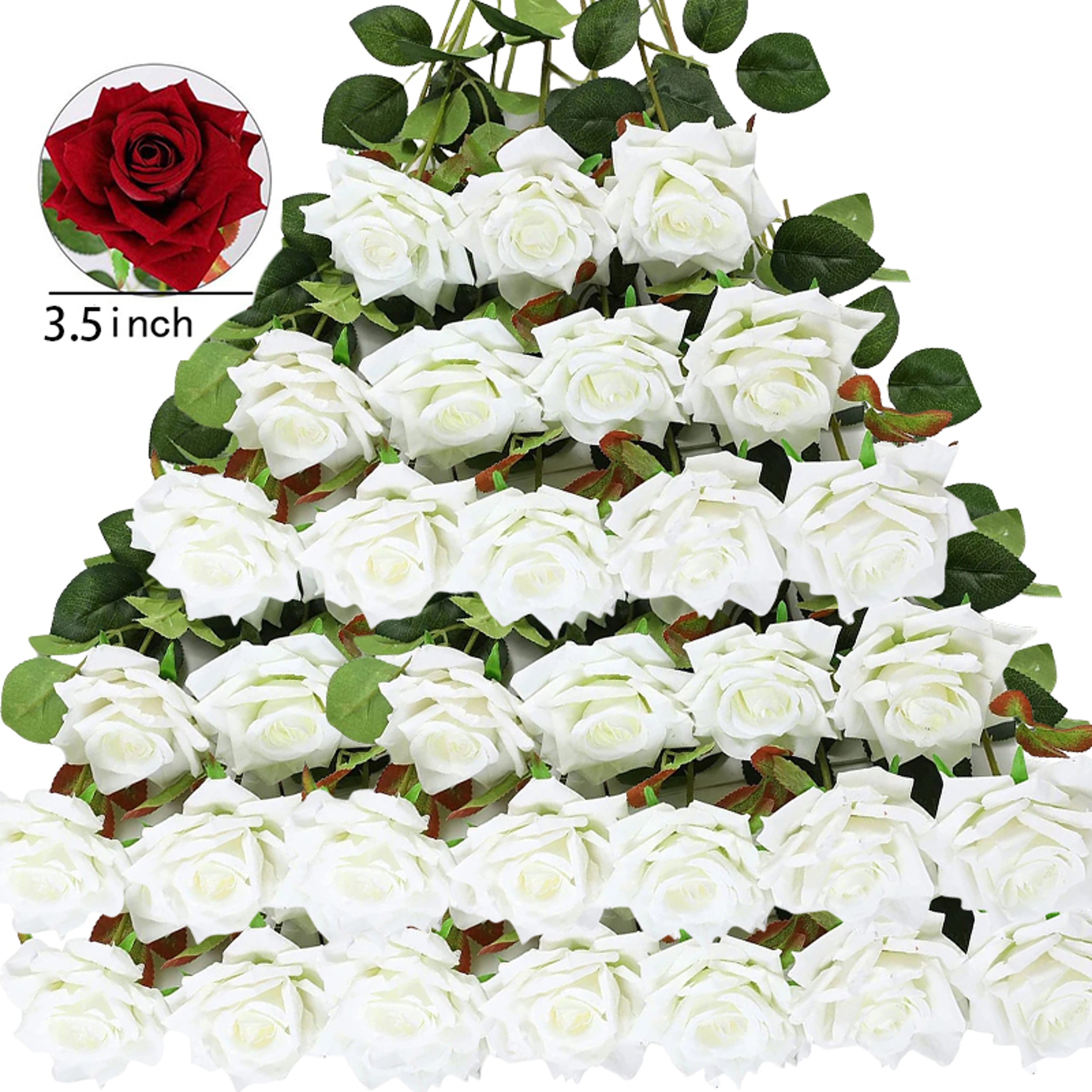 Velvet Rose Artificial Rose Flowers, Real Touch Fake Roses for Valentine's, DIY Wedding Bouquet, Party Home Decor – view 12