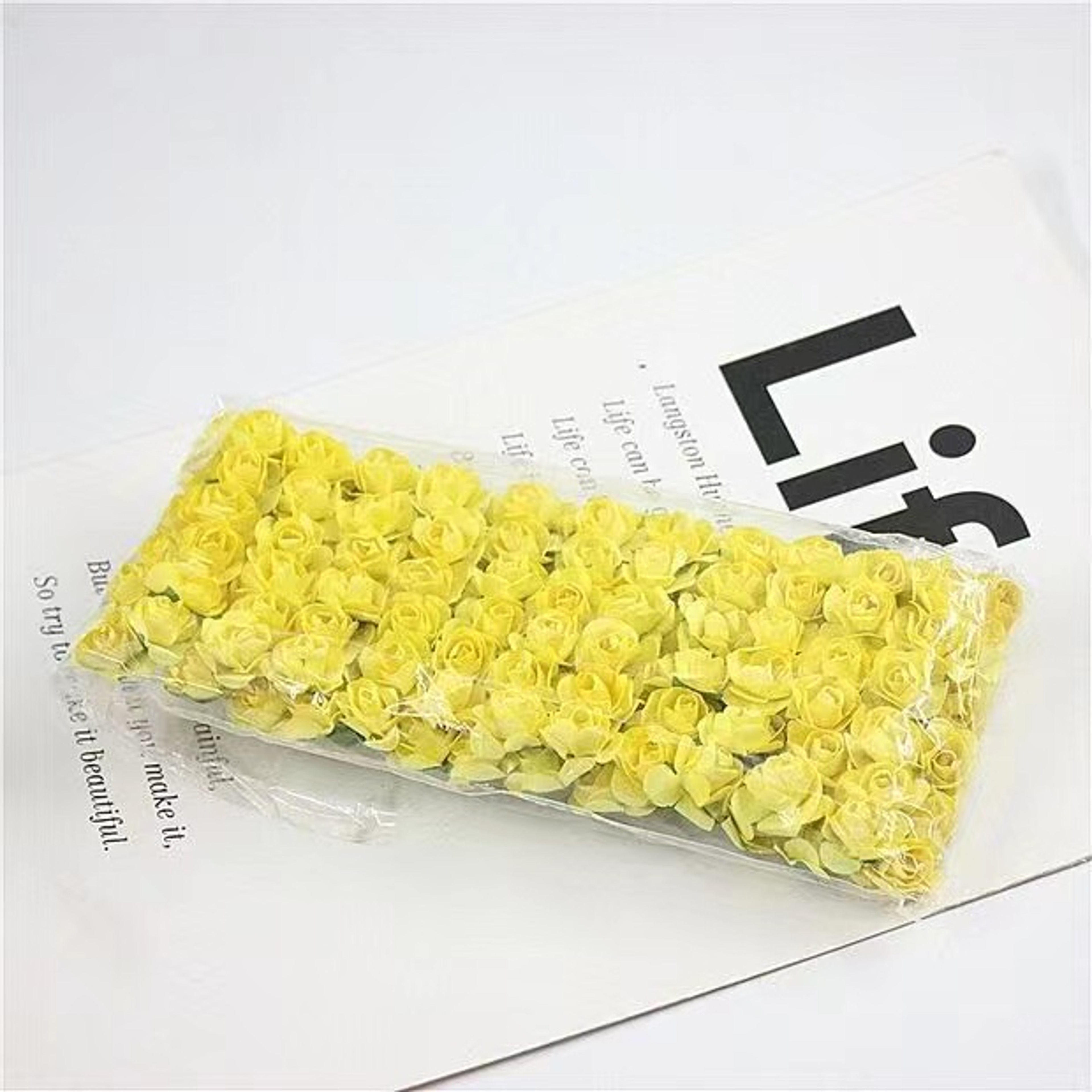 Artificial Mini Paper Rose Bouquet for Scrapbooking, Wedding Party Decoration, Cheap Artificial Rose Flowers for Crafts – view 7