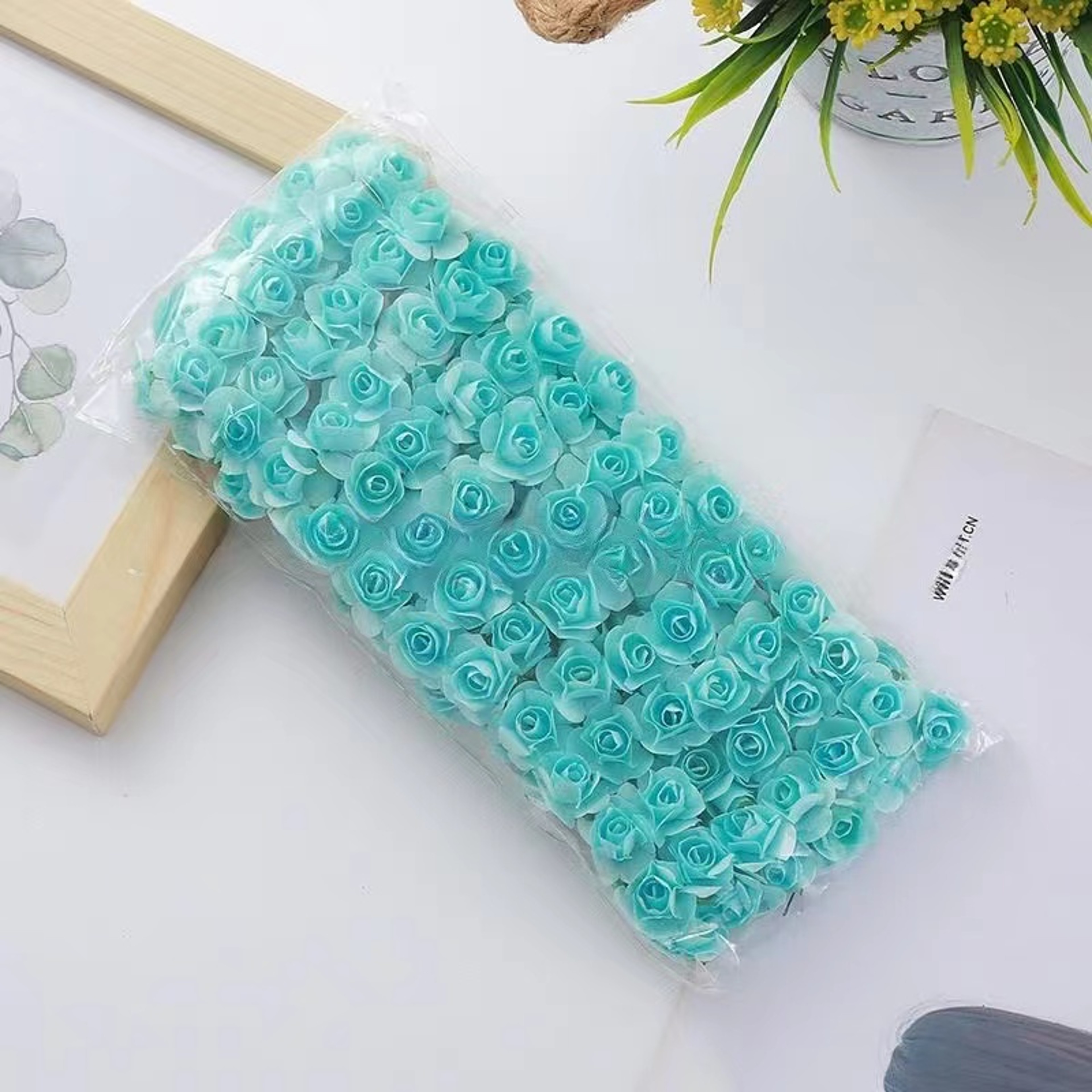 Artificial Mini Paper Rose Bouquet for Scrapbooking, Wedding Party Decoration, Cheap Artificial Rose Flowers for Crafts – view 13