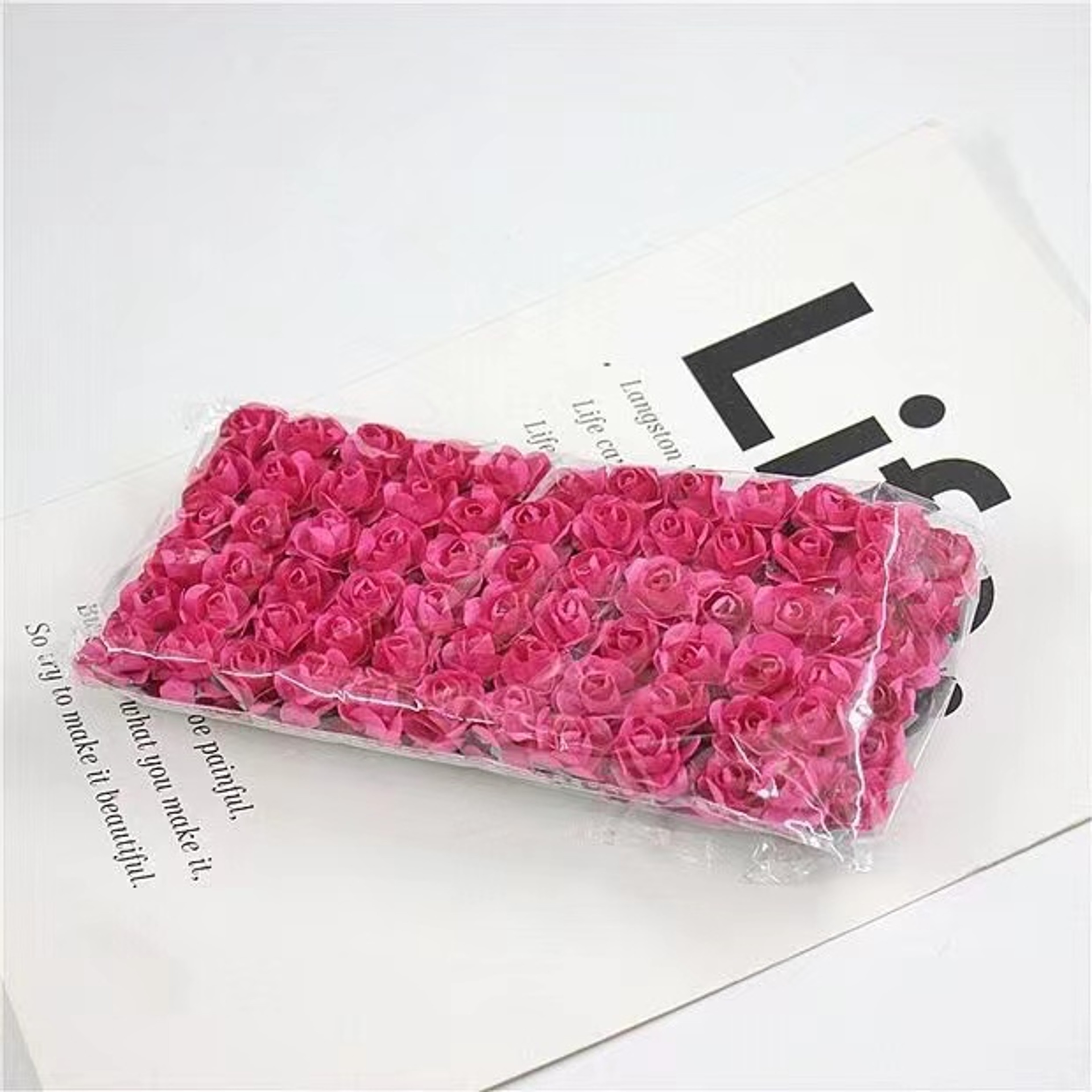 Artificial Mini Paper Rose Bouquet for Scrapbooking, Wedding Party Decoration, Cheap Artificial Rose Flowers for Crafts – view 31