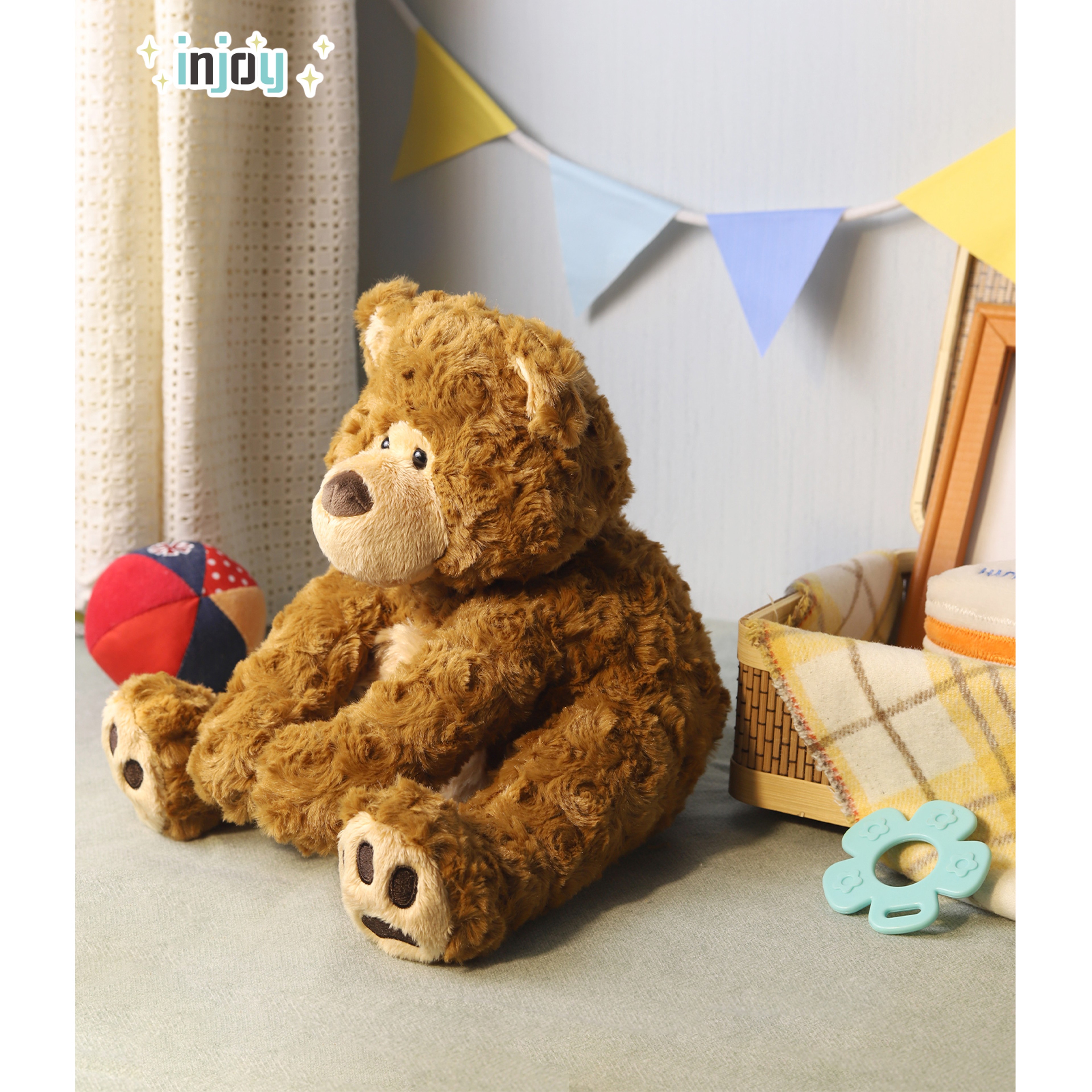 High Quality Fluffy Brown Teddy Bear Plush Doll, Adorable Curly Fur Stuffed Bear Toy for Baby Shower, Kids Girls Boys – view 3