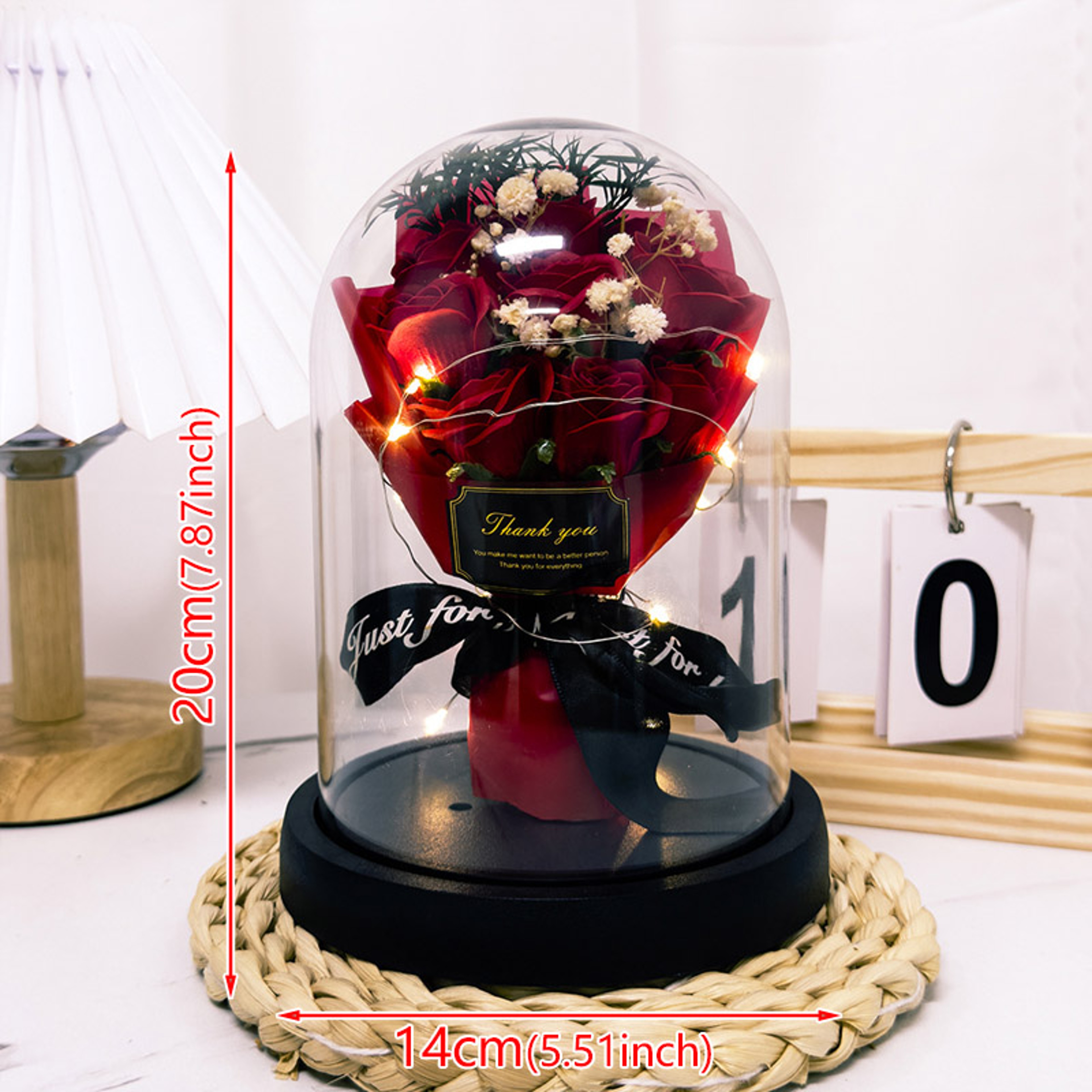 Eternal LED Light Acrylic Cover Flower, Valentine Day Gift, Wedding Party Decor, Transparent Rose Flower Set for Holiday – view 8