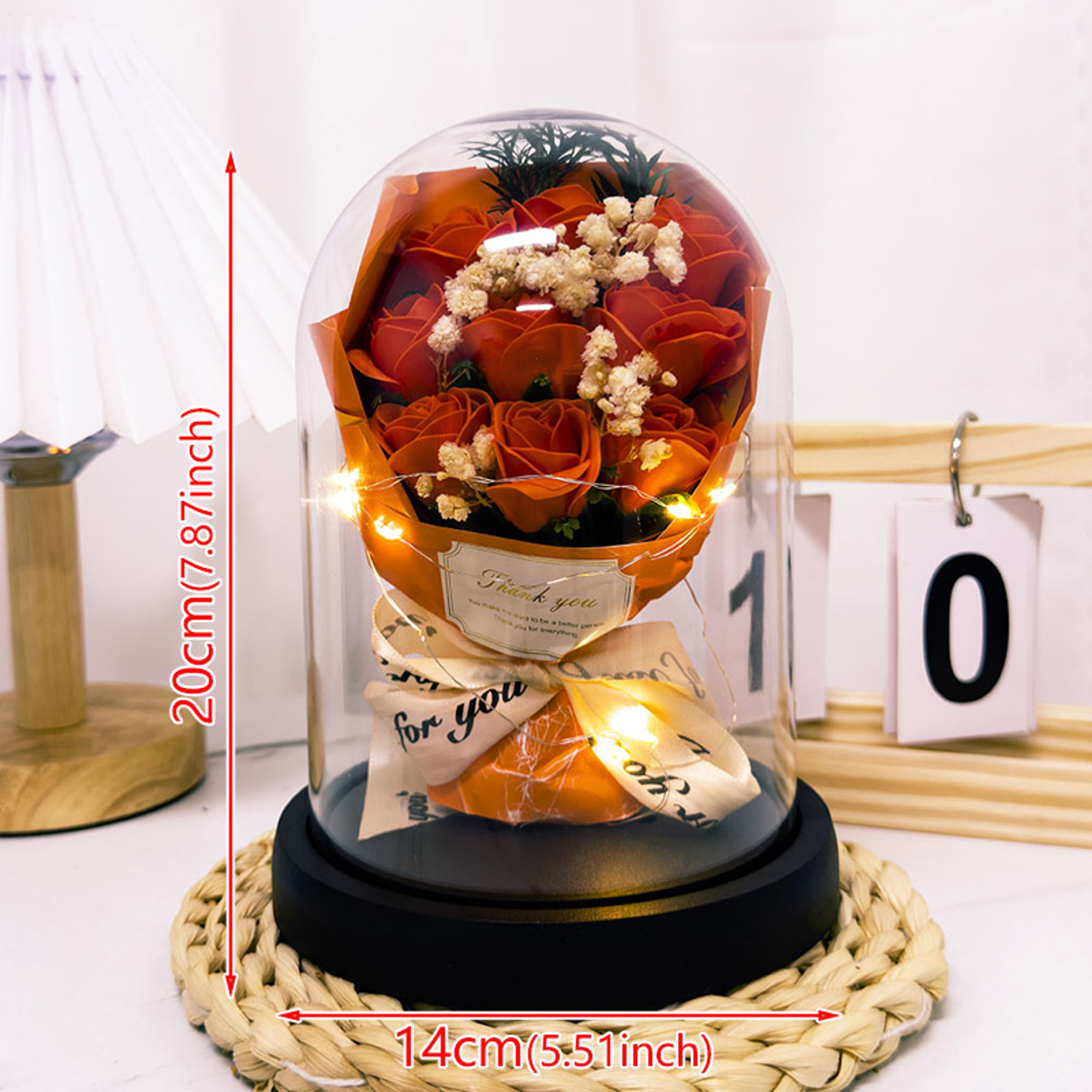 Eternal LED Light Acrylic Cover Flower, Valentine Day Gift, Wedding Party Decor, Transparent Rose Flower Set for Holiday – view 11