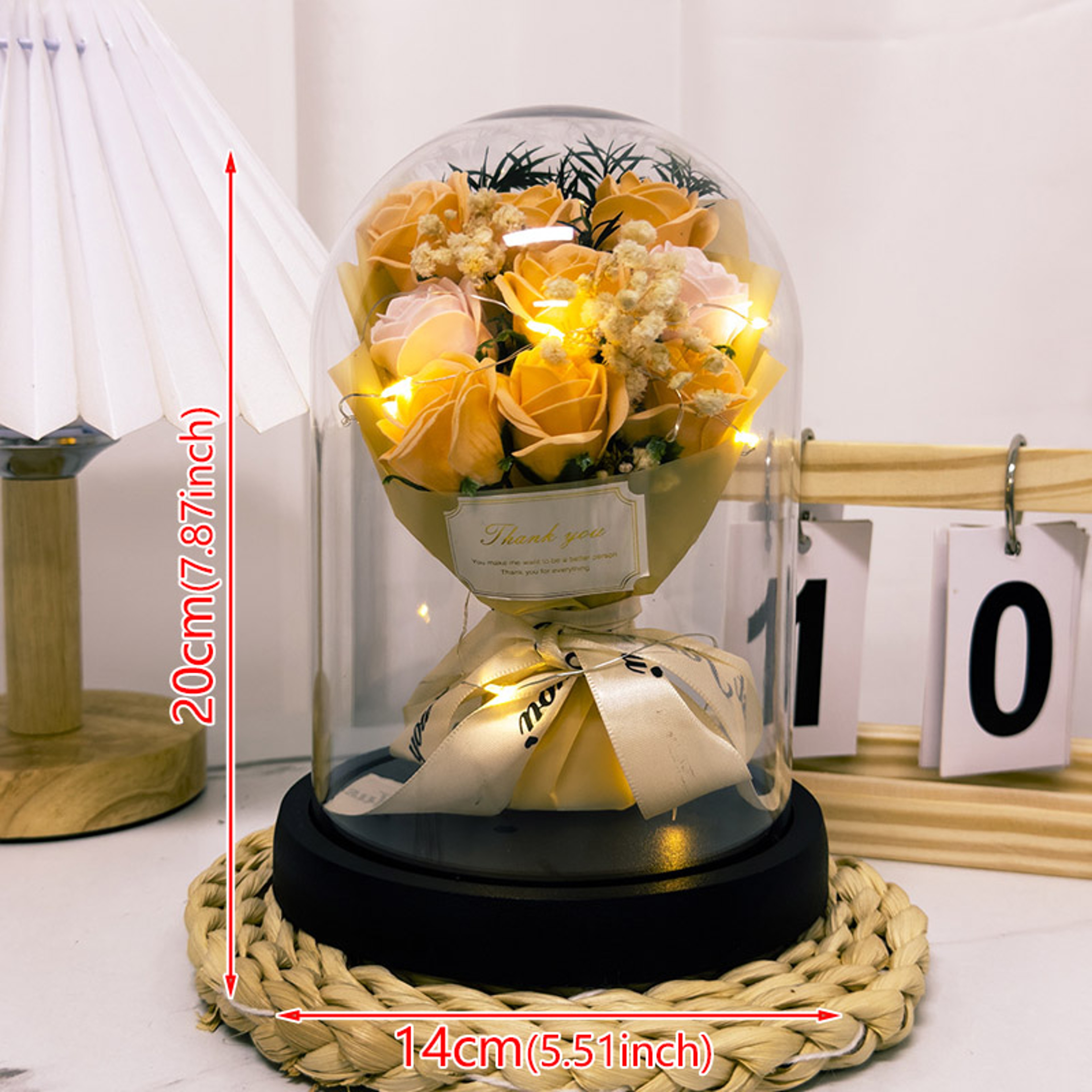Eternal LED Light Acrylic Cover Flower, Valentine Day Gift, Wedding Party Decor, Transparent Rose Flower Set for Holiday – view 14
