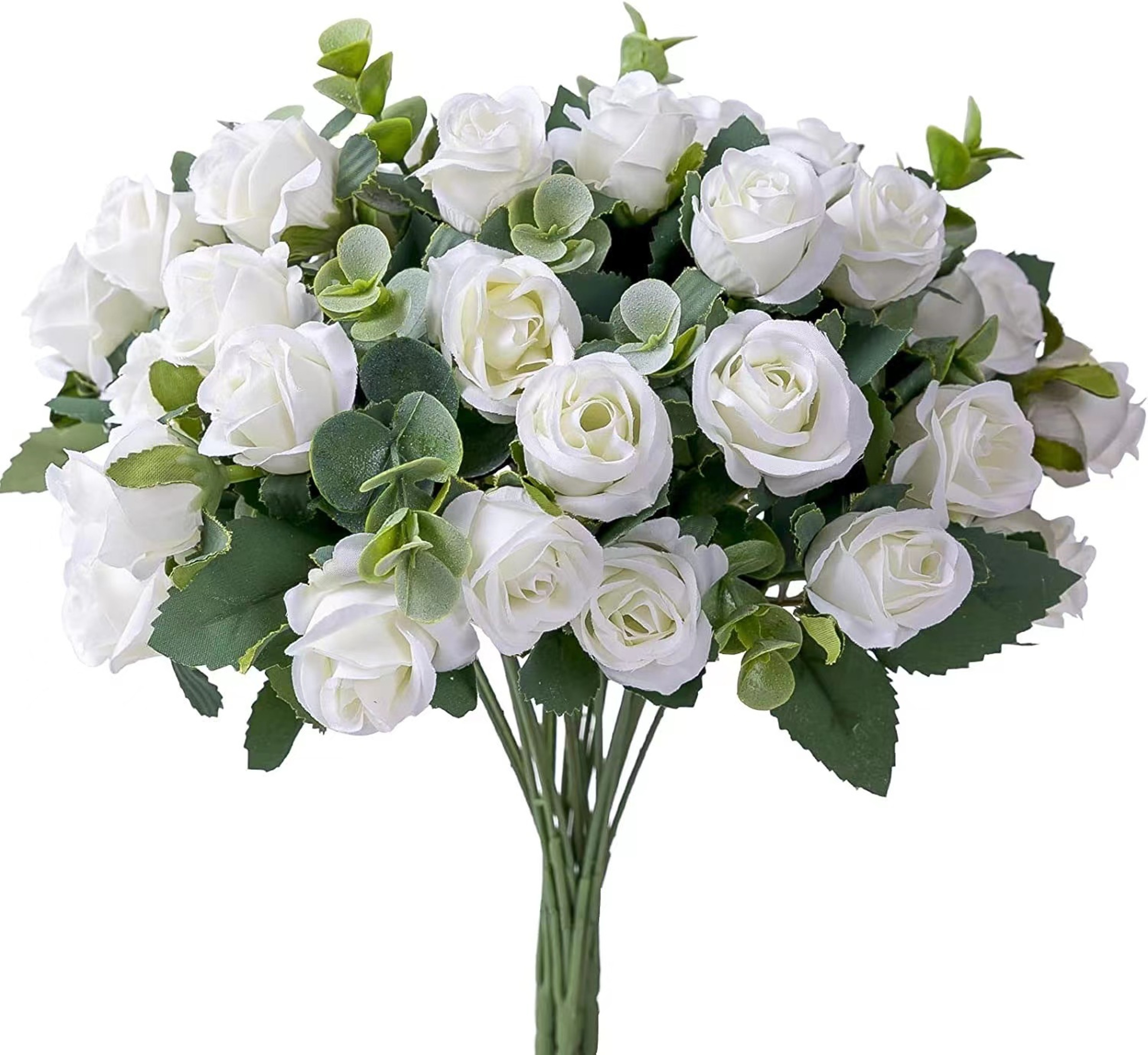 Artificial Silk Rose, Simulated White Eucalyptus Peony Bouquet, Wedding Decoration, Fake Flowers for Home, Garden – view 11