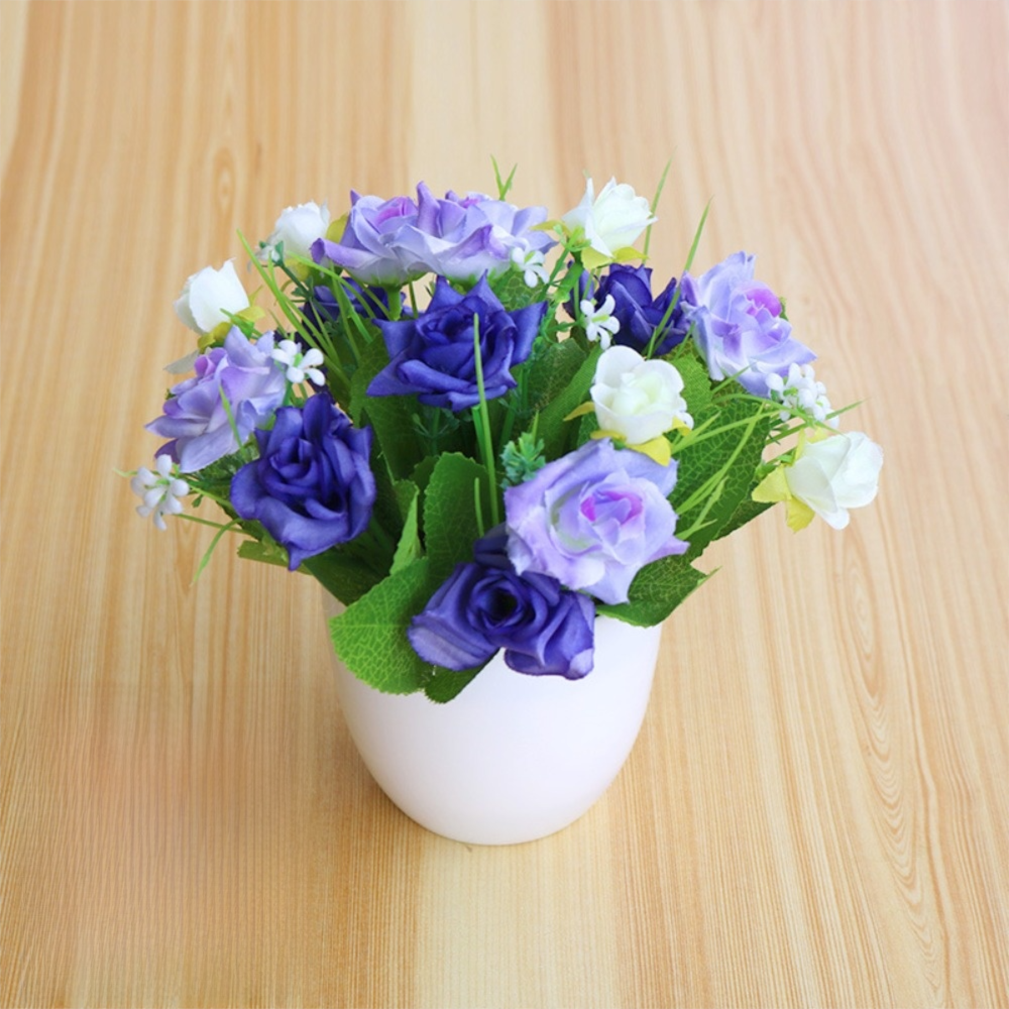 Mini Rose Artificial Potted Plant, Faux Flower Bonsai, Multicolor Fake Plants, Plastic Wedding Arrangement Ornament – view 9