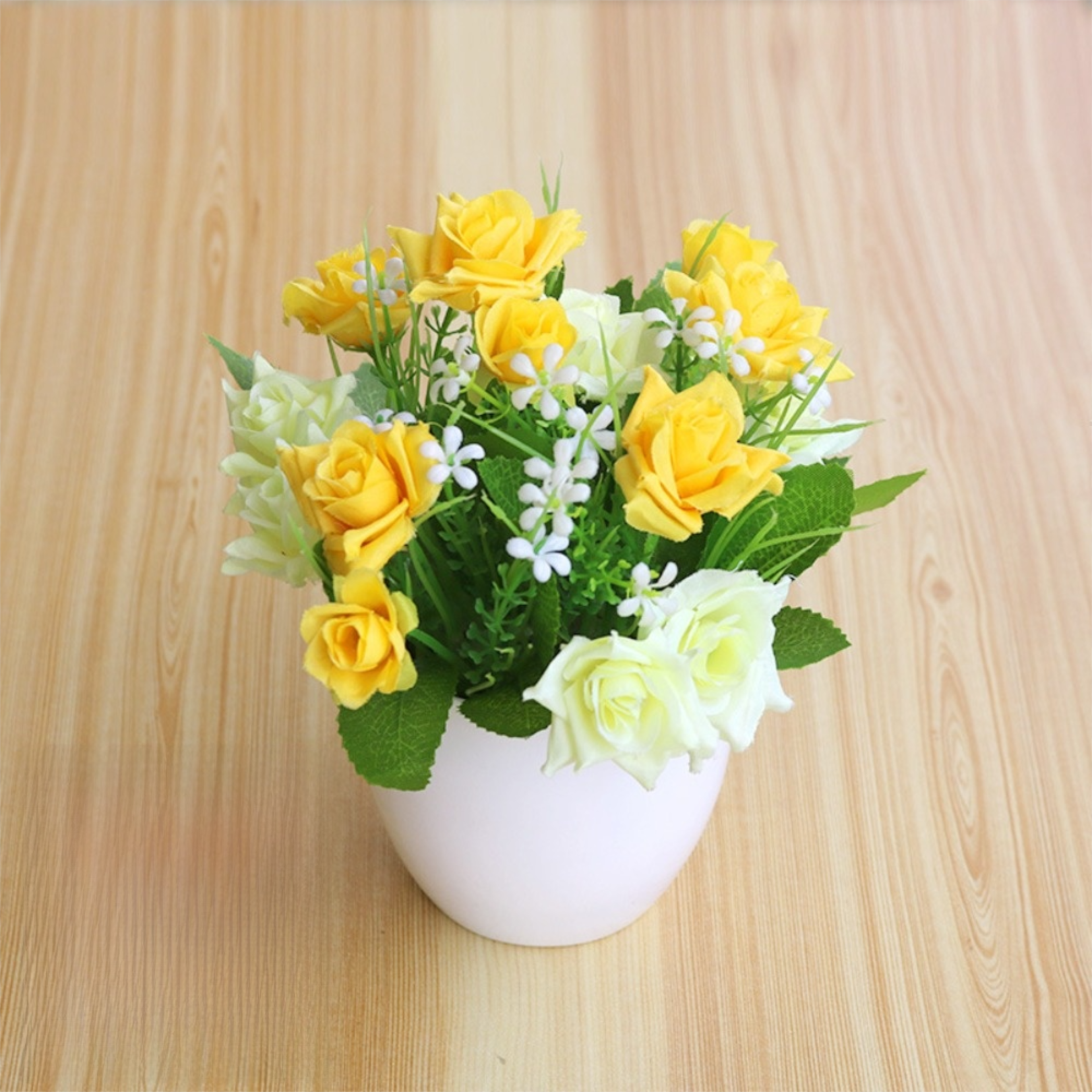 Mini Rose Artificial Potted Plant, Faux Flower Bonsai, Multicolor Fake Plants, Plastic Wedding Arrangement Ornament – view 16