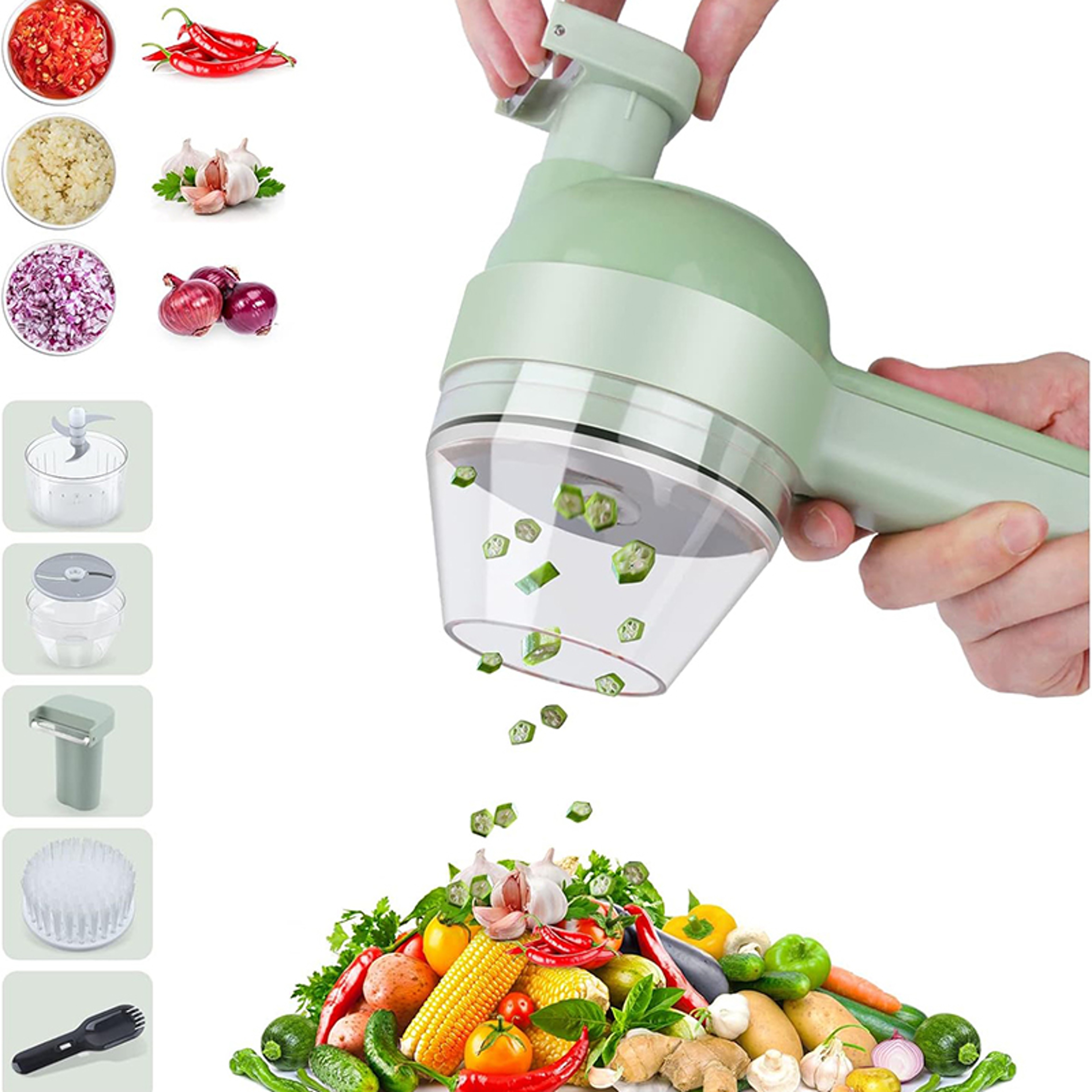Portable Wireless Electric Vegetable Cutter  Food Processor Rechargeable Chopper For Meat Garlic An 1