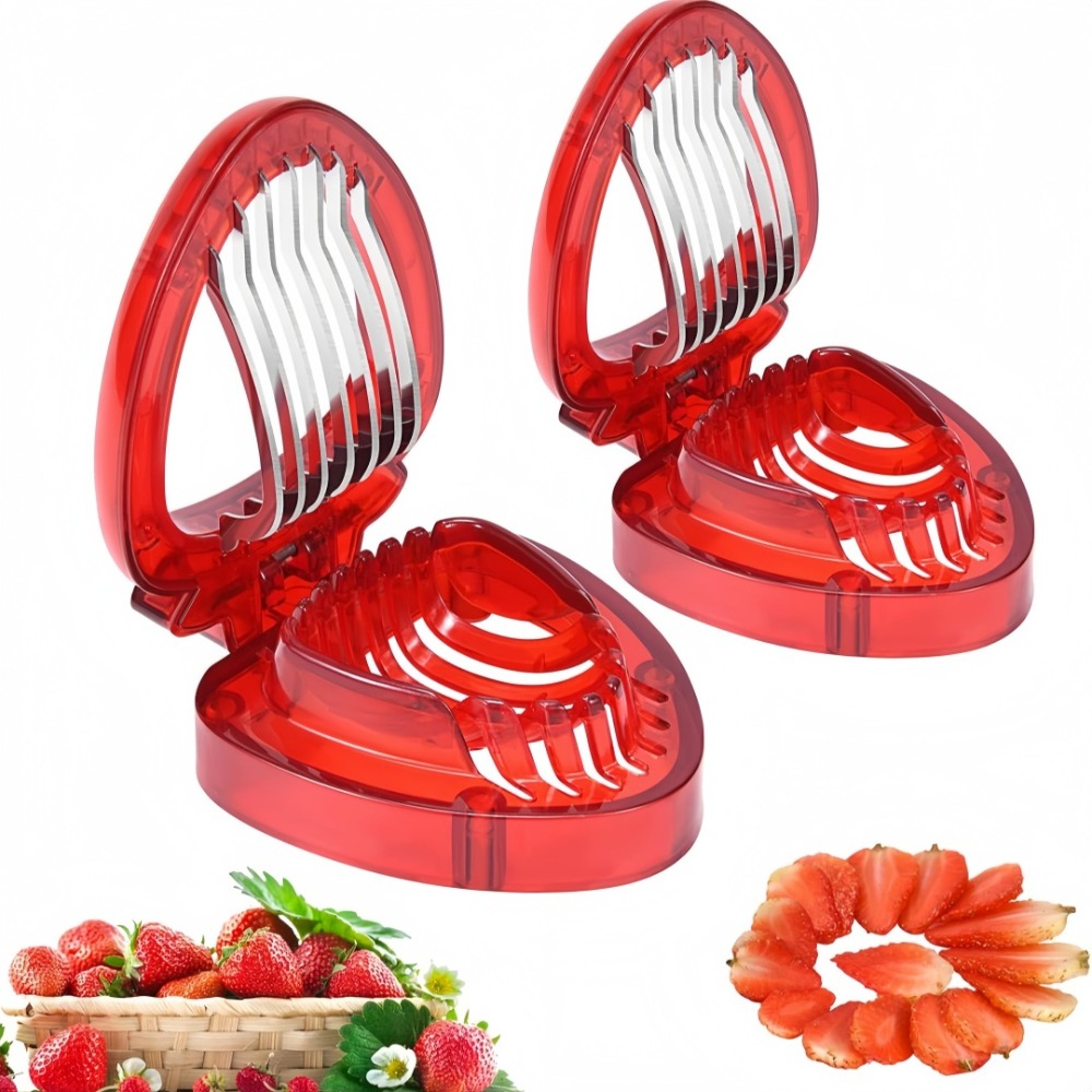 Strawberry Slicer  Cake Decorating Tool Stainless Steel Sharp Blade Cutter For Desserts And Homemad 1