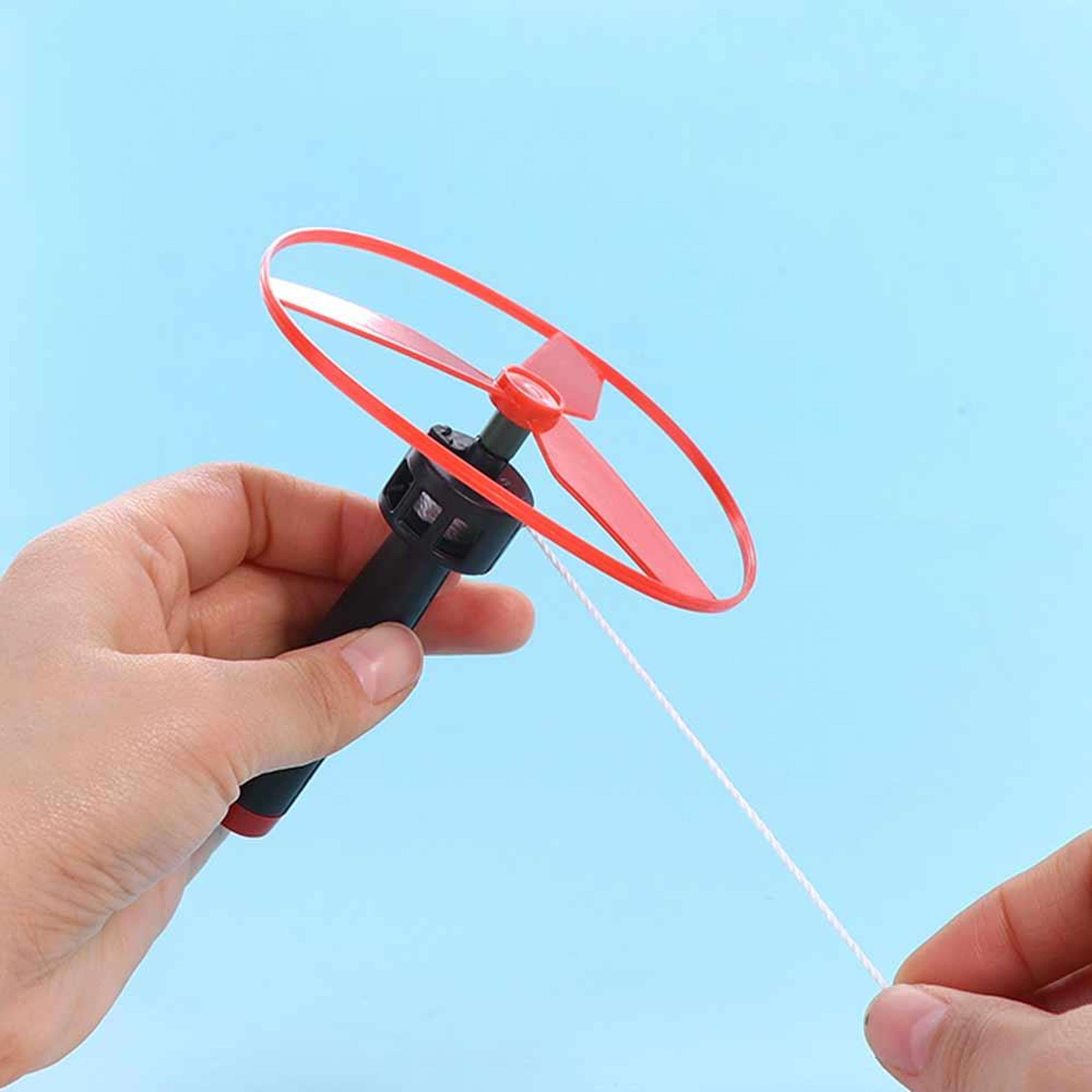 Pull String Flying Helicopter Toy for Kids Colorful Outdoor Fun Flying Disc Propeller Spin Top – view 5