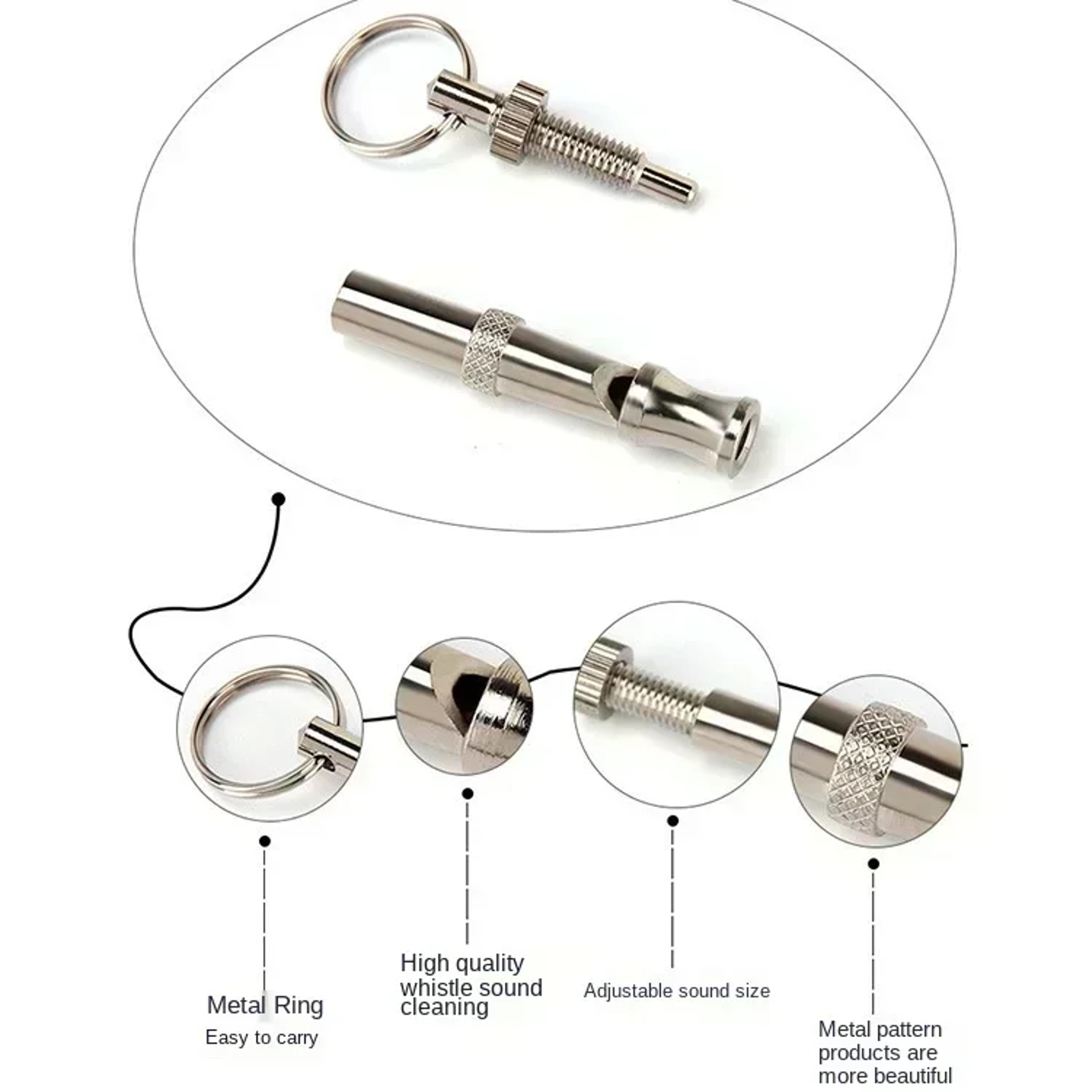 Adjustable Stainless Steel Dog Training Whistle For Bark Control  Recall 3