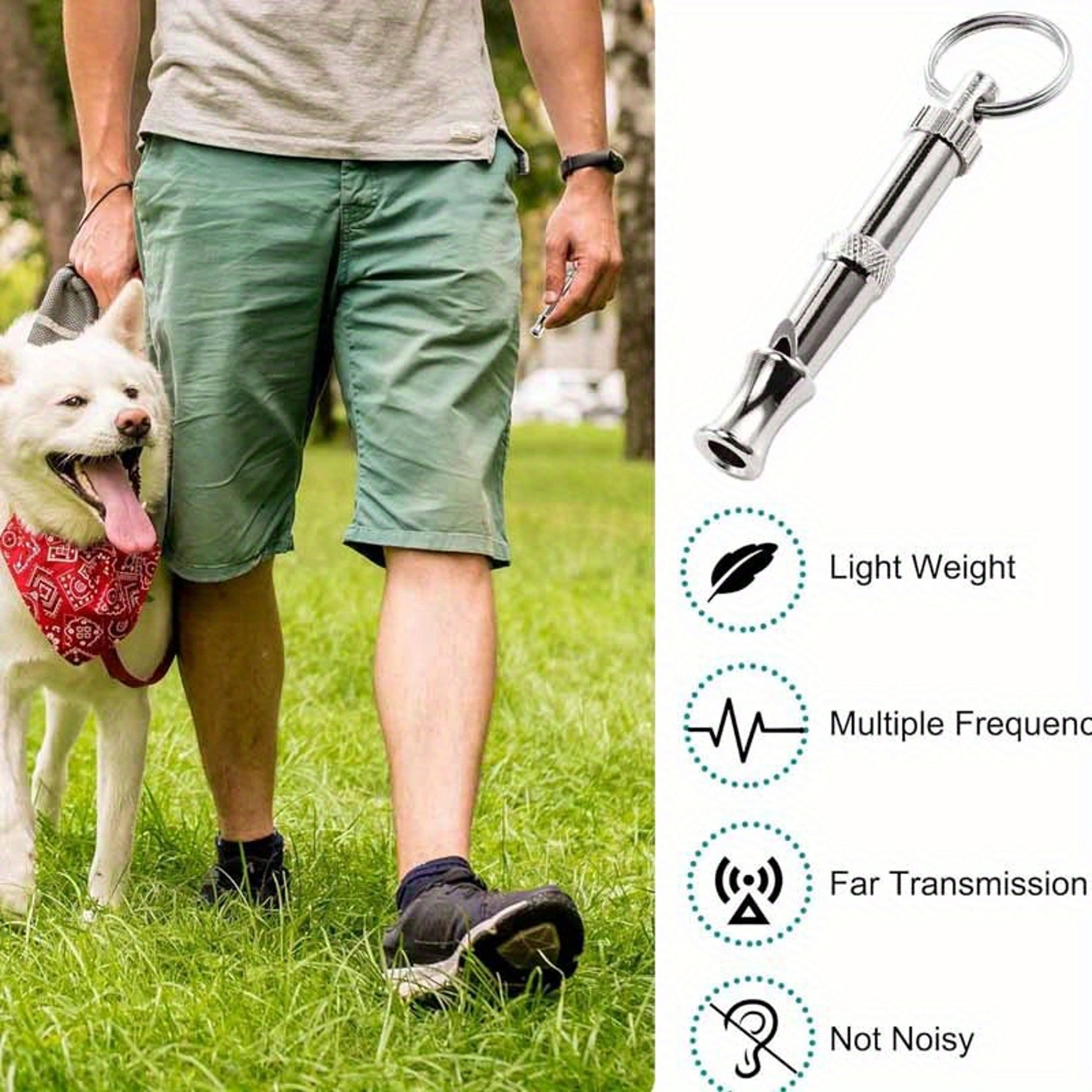Quiet Recall Adjustable Dog Training Whistle With Keychain For Bark Control  Recall 3