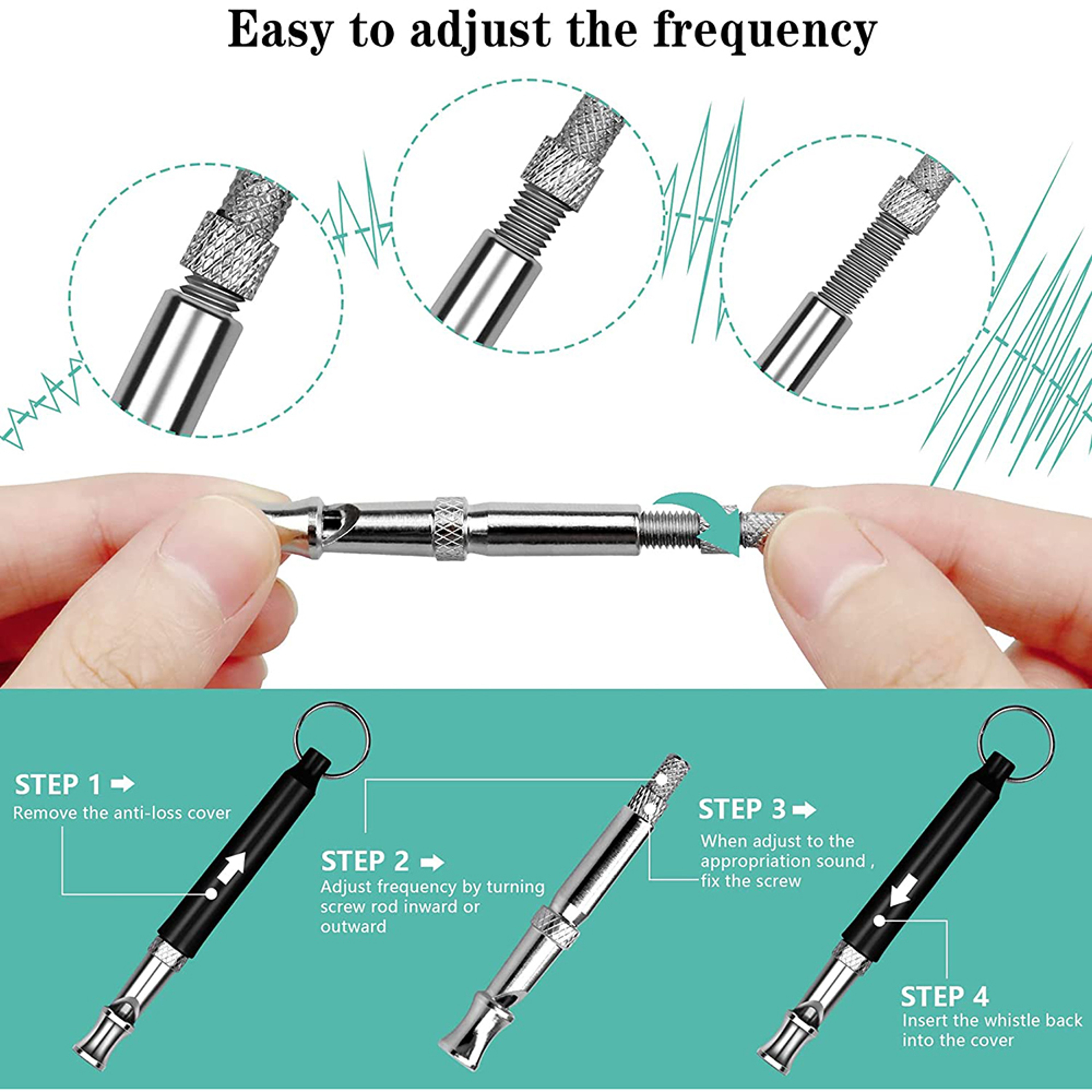 Stainless Steel Silent Dog Whistle For Training Recall And Bark Control 1