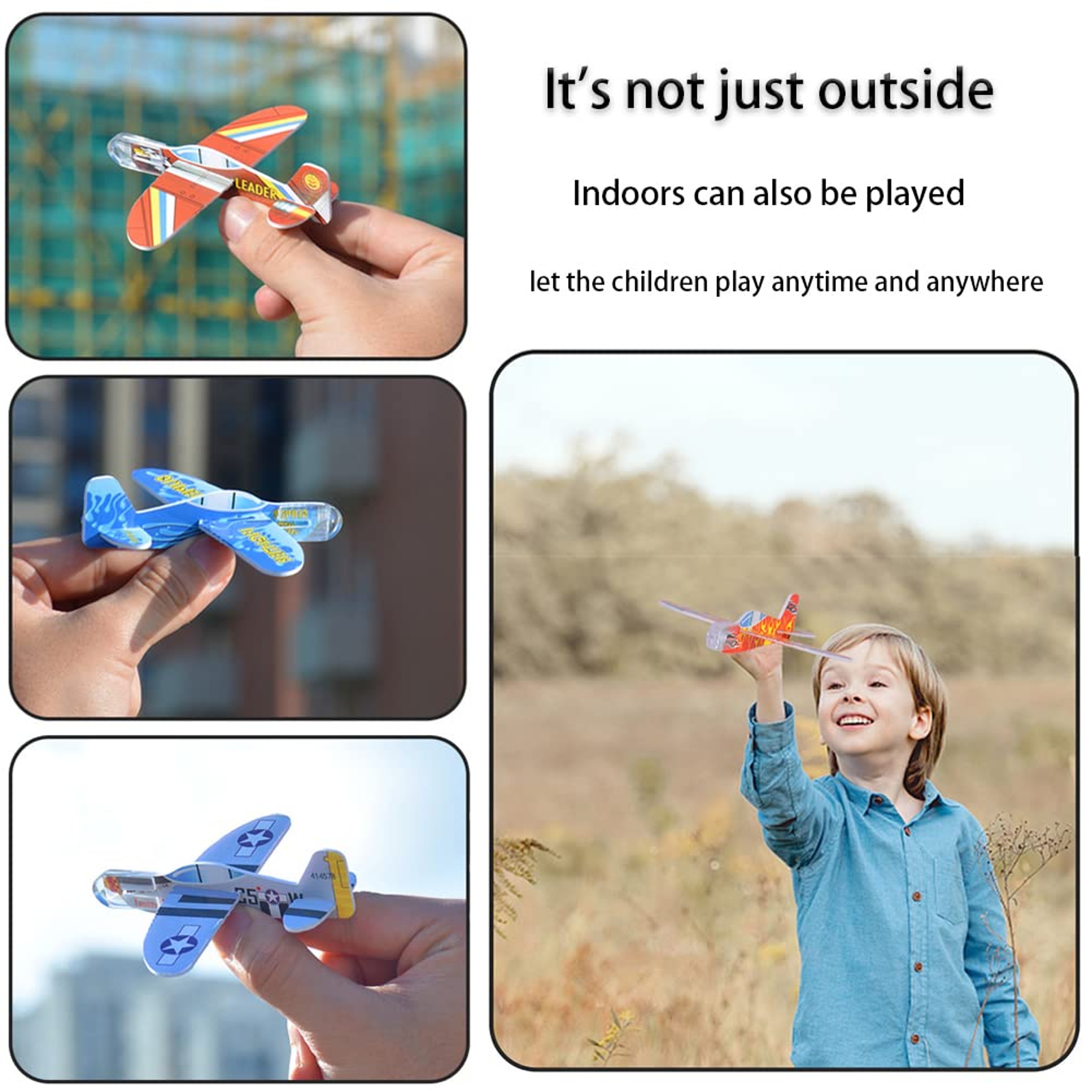 Kids Foam Glider Planes Bulk Pack For Party Favors And Outdoor Flying Fun 4
