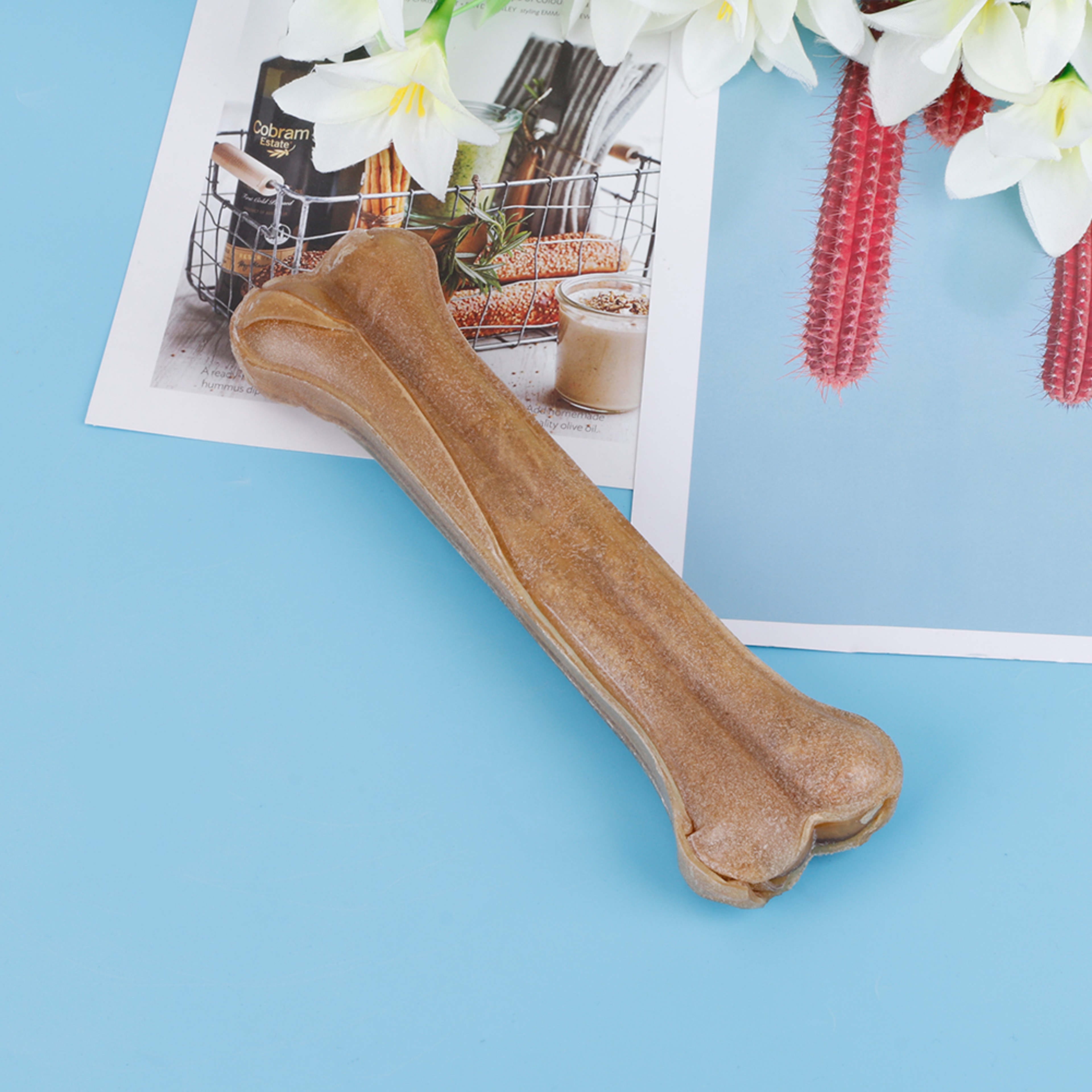 Leather Chew Bone Dog Toy for Teething and Dental Care – view 3