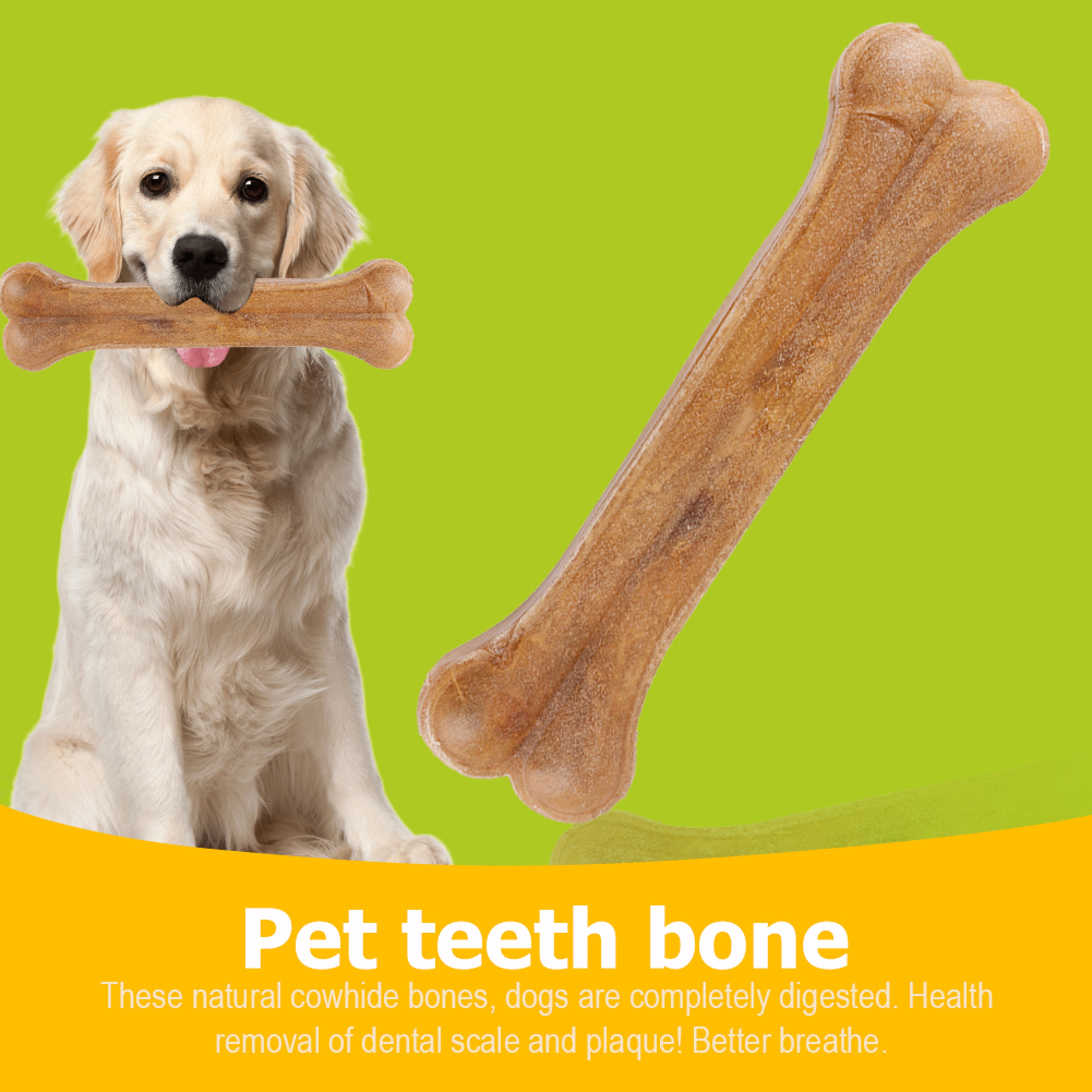 Leather Chew Bone Dog Toy for Teething and Dental Care – view 5