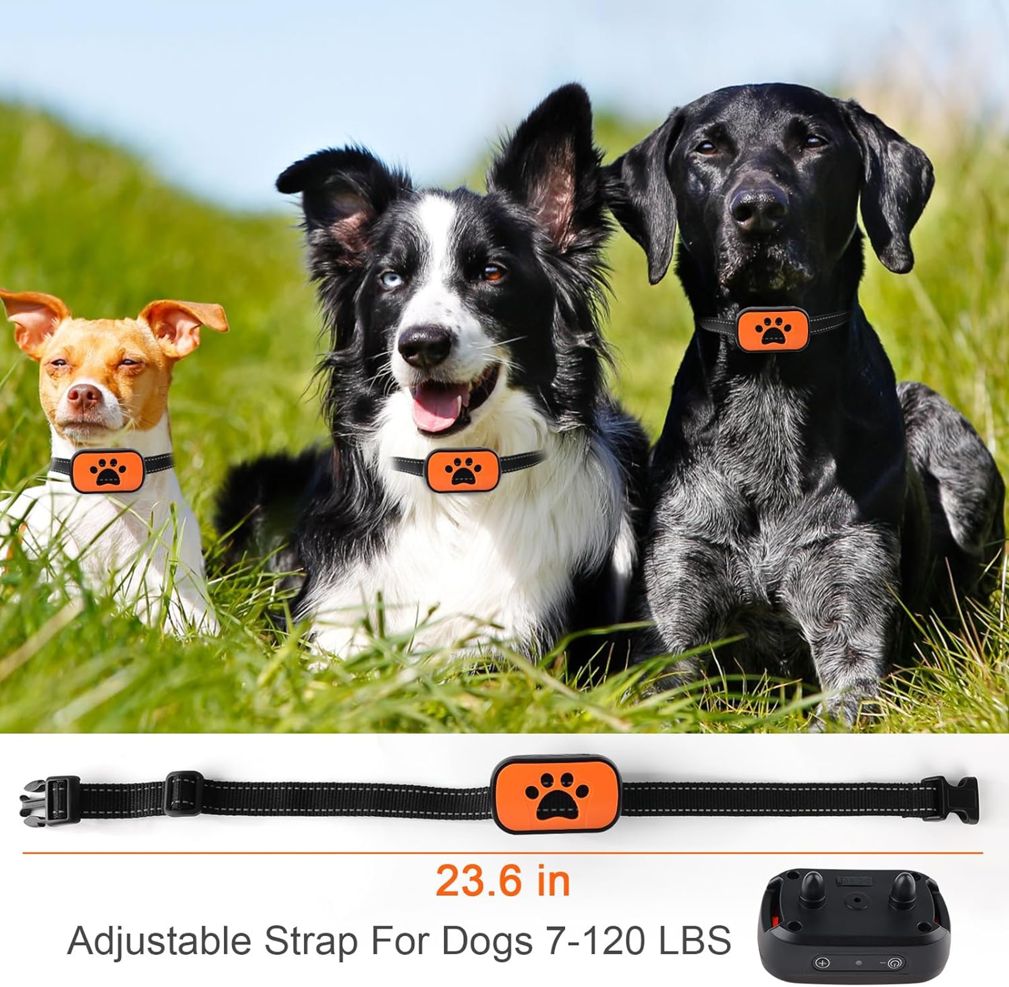 Rechargeable Anti Bark Collar For Dogs With Vibration And Automatic Bark Control 3