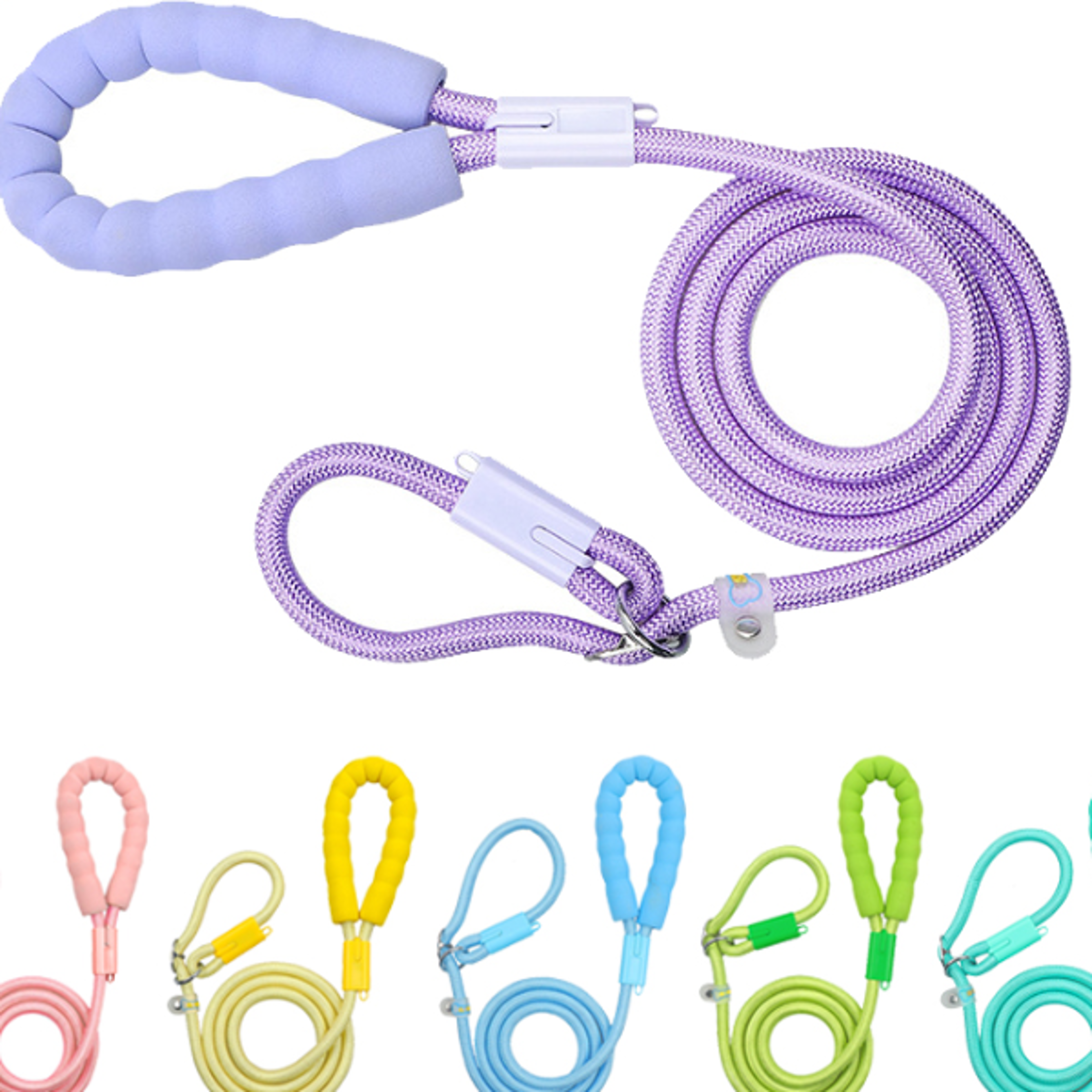 Heavy Duty Slip Lead Dog Leash with Padded Handle for Training and Daily Walks