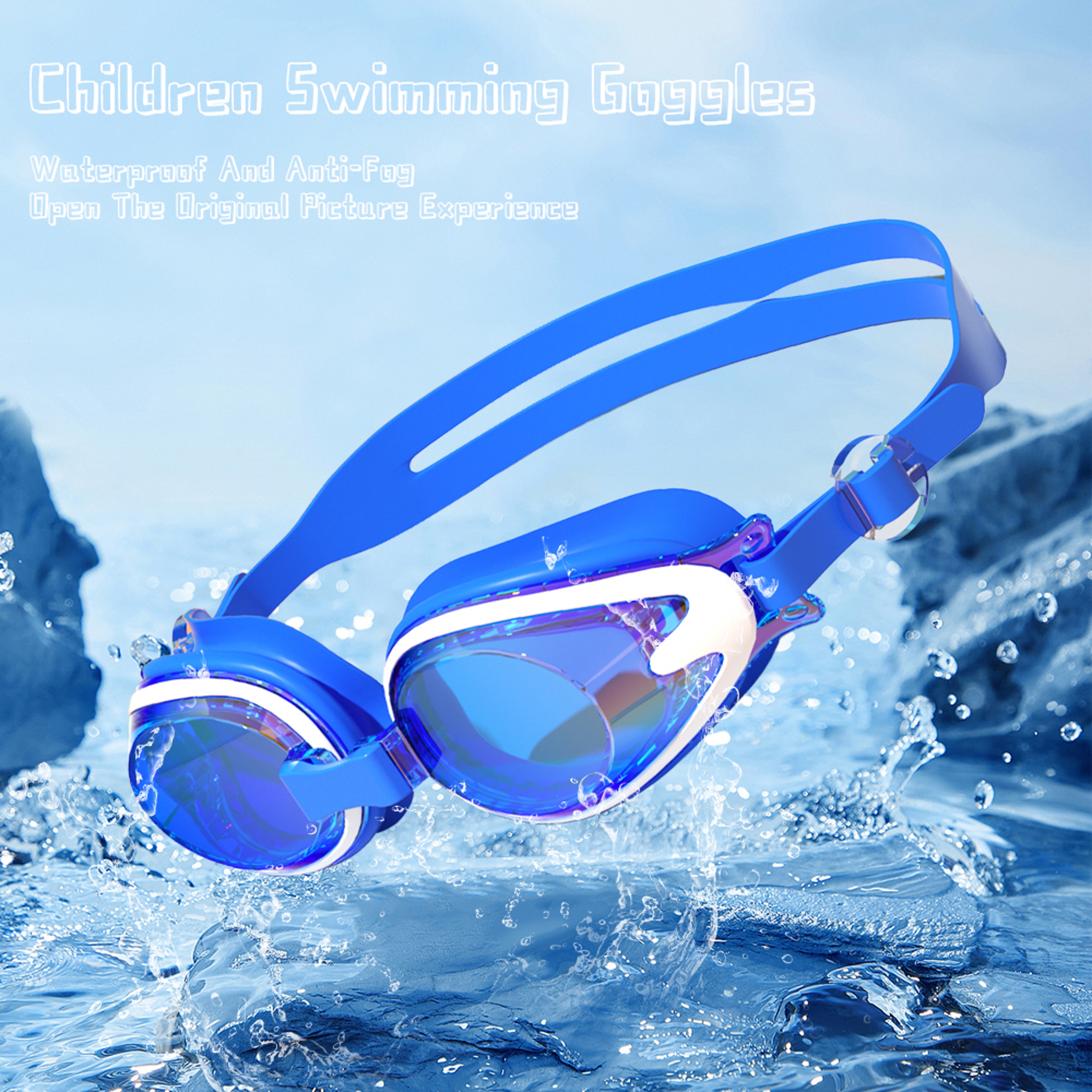 Kids Swimming Goggles Anti Fog UV Protection Silicone Swim Glasses For Boys  Girls 0