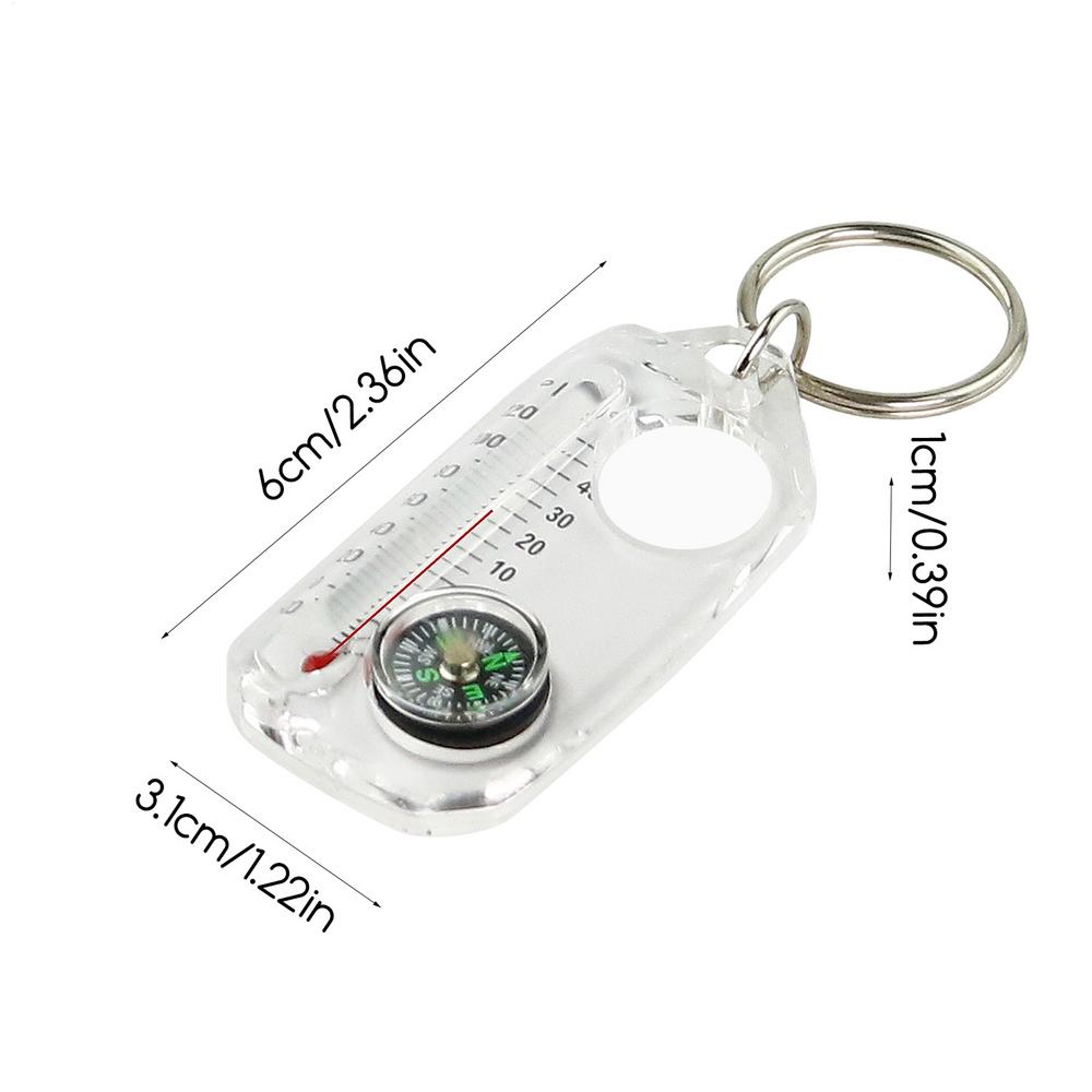 Trail Ready Keychain Compass Thermometer Mini Survival Camping Compass – view 7