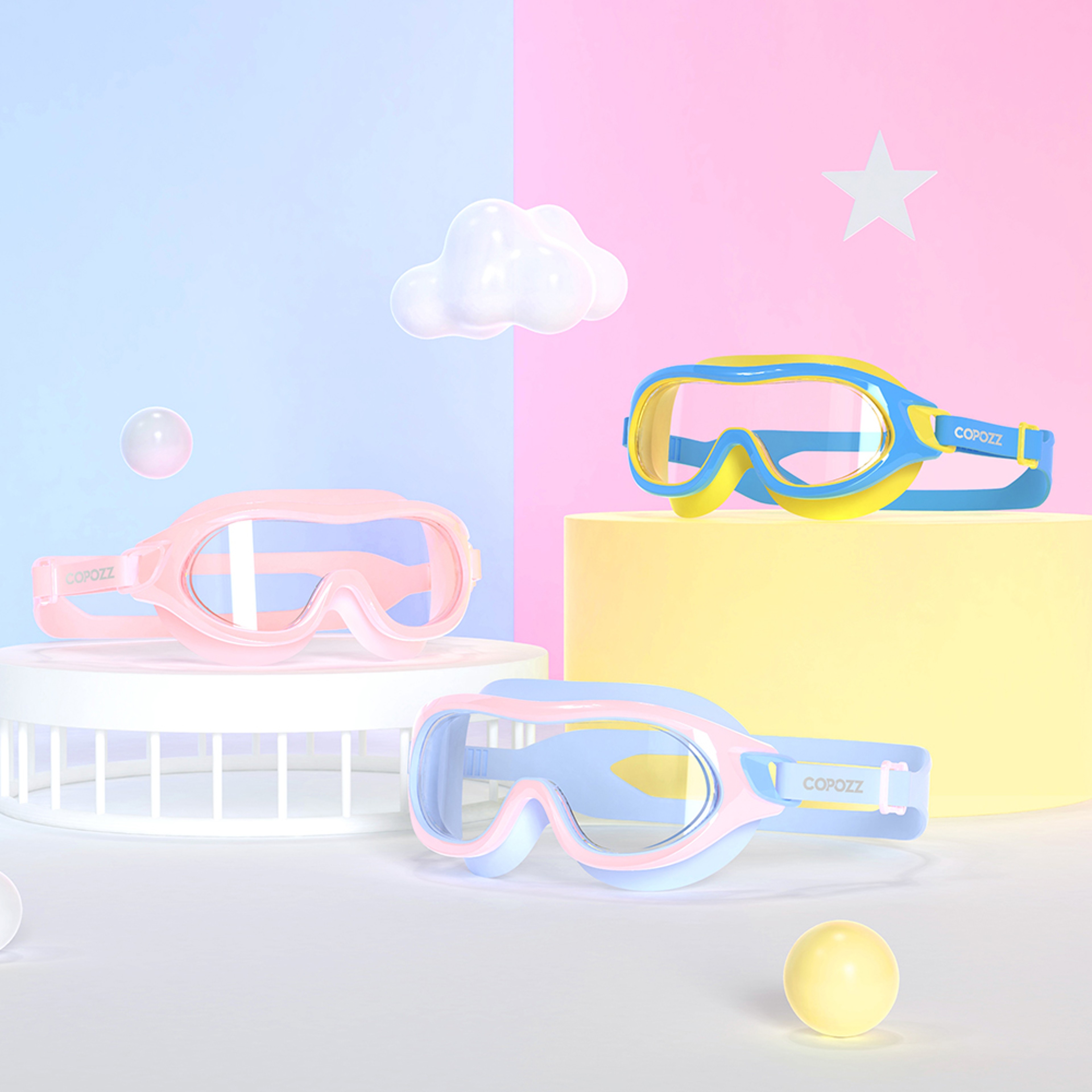 Kids Swim Goggles For Boys Girls Anti Fog Wide View Leakproof Swim Mask 4