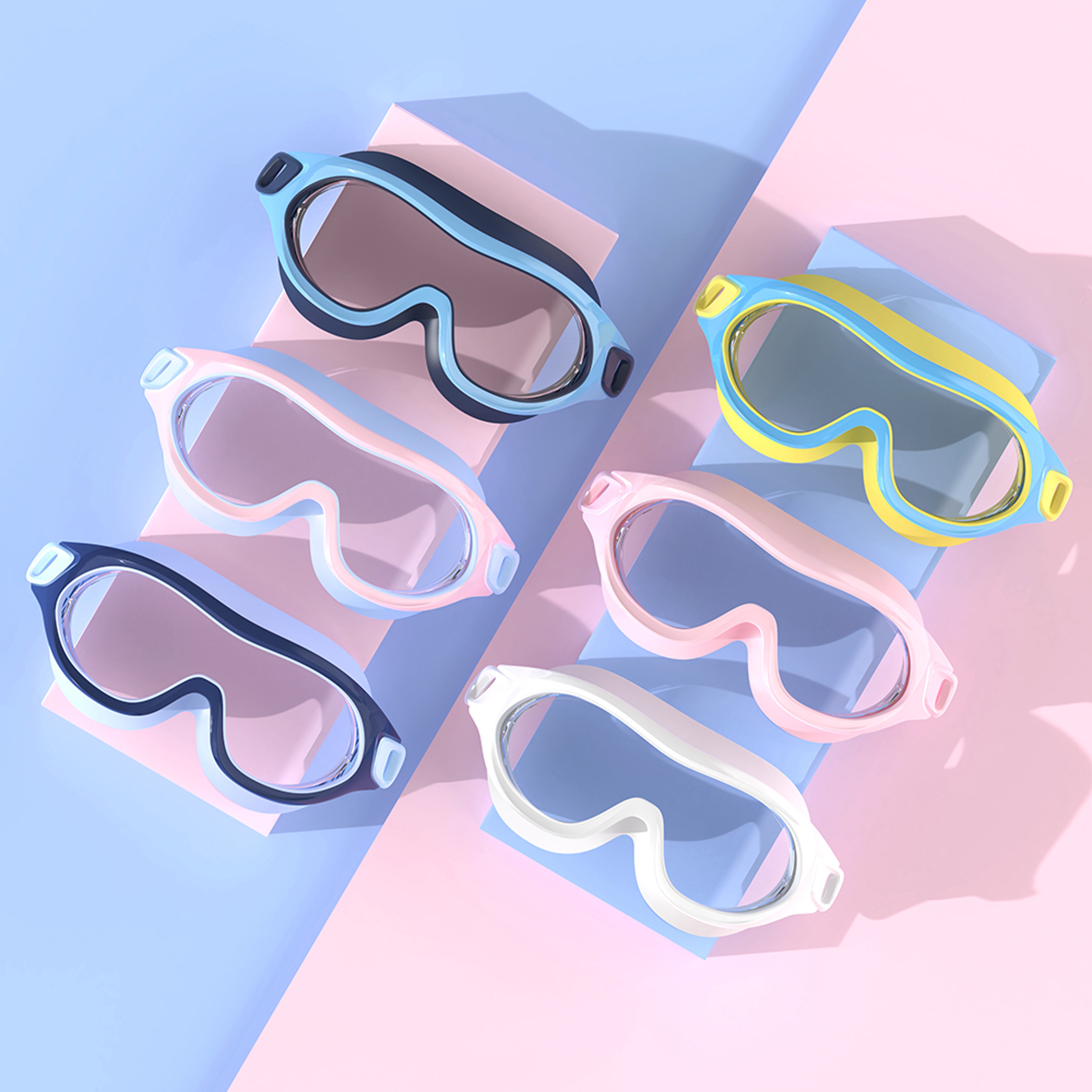 Kids Swim Goggles For Boys Girls Anti Fog Wide View Leakproof Swim Mask 5