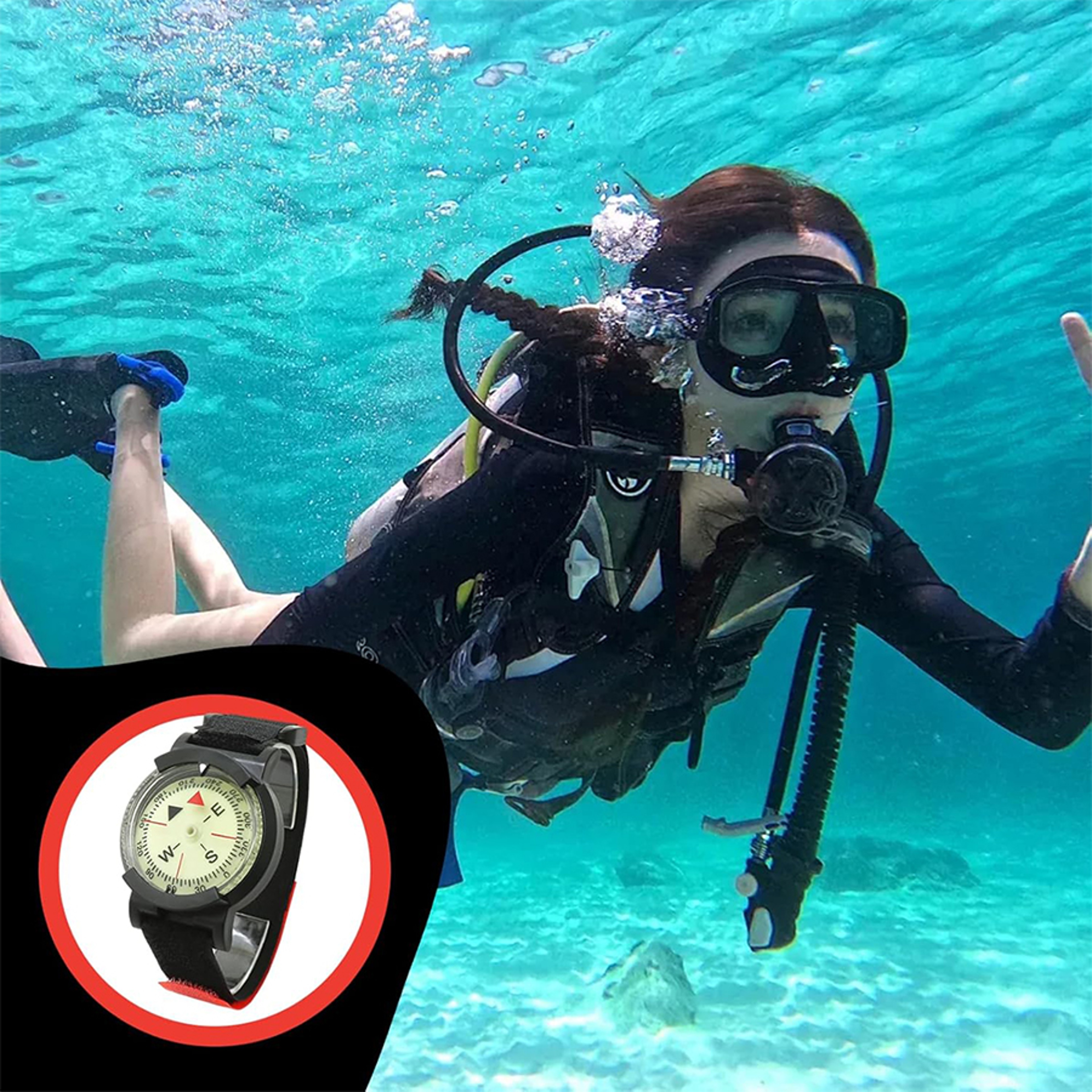 Waterproof Dive Compass Wrist Compass For Scuba Diving Hiking And Outdoor Navigation 5