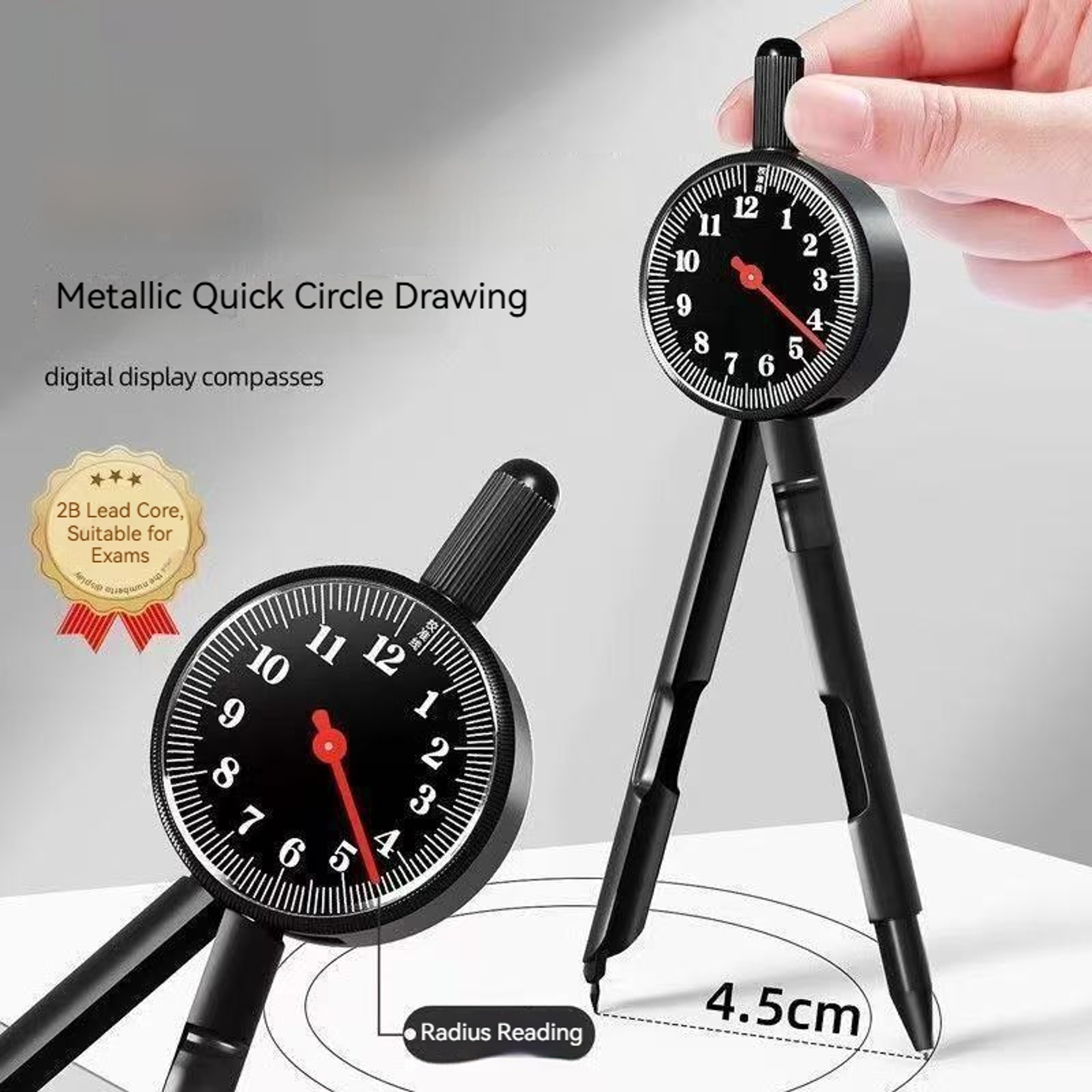 Digital Display Drawing Compass For Students With Refill Precision Geometry Compass 0
