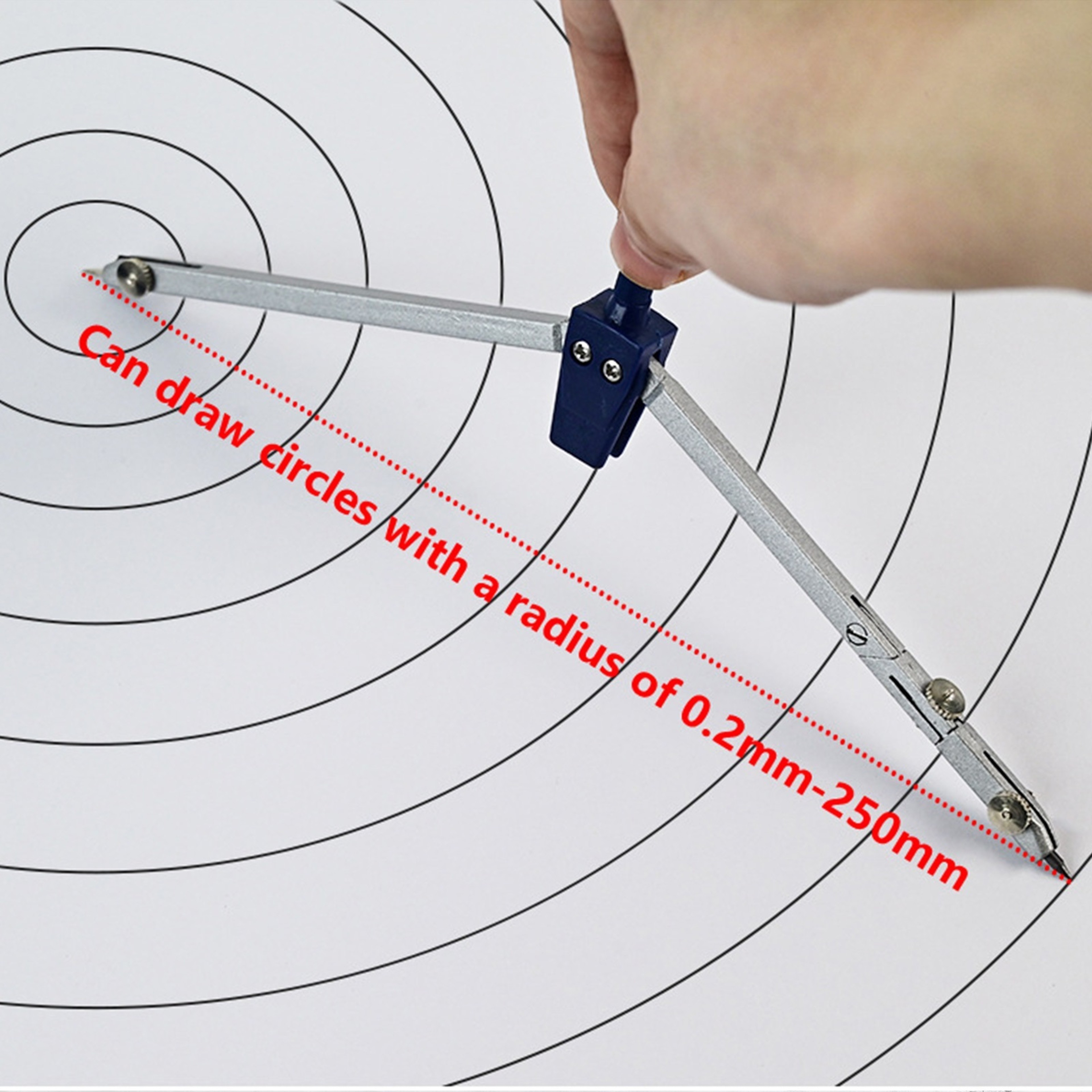 Precision Geometry Compass Set Professional Math Drafting Kit with Metal Tools – view 3