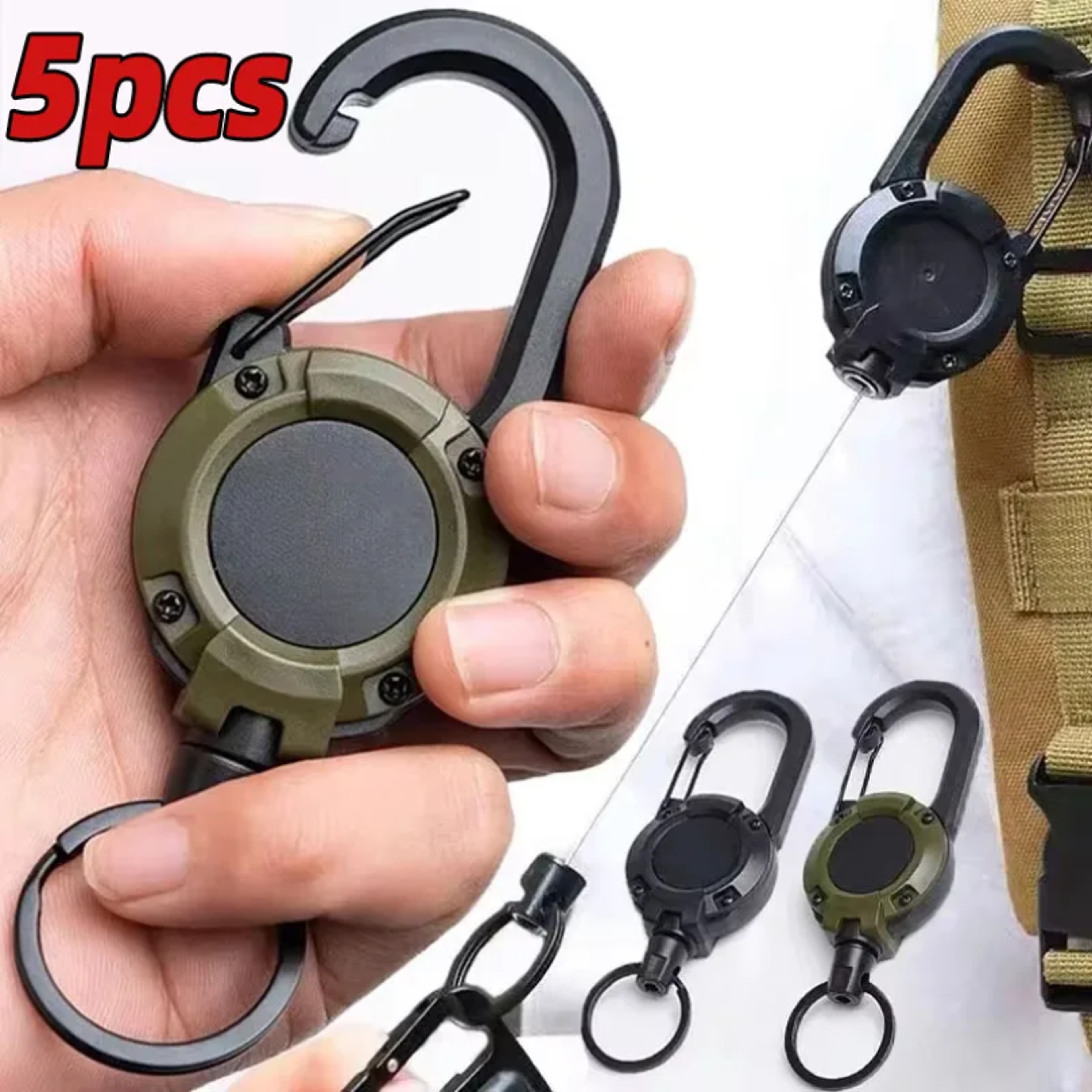 Heavy Duty Retractable Keychain with Reinforced Steel Cable & Secure Carabiner Clip – view 1
