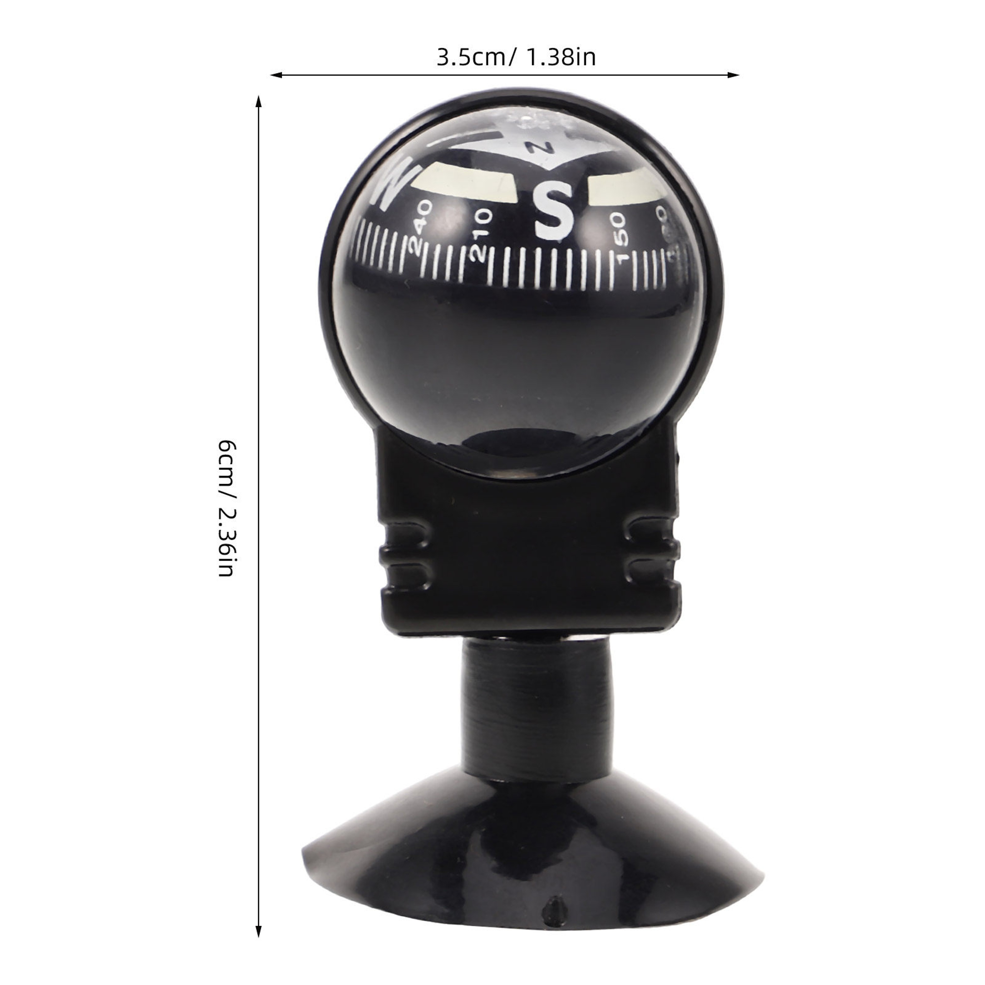 Foldable Car Dashboard Compass with Suction Cup Rotating Ball for Car Boat RV – view 5