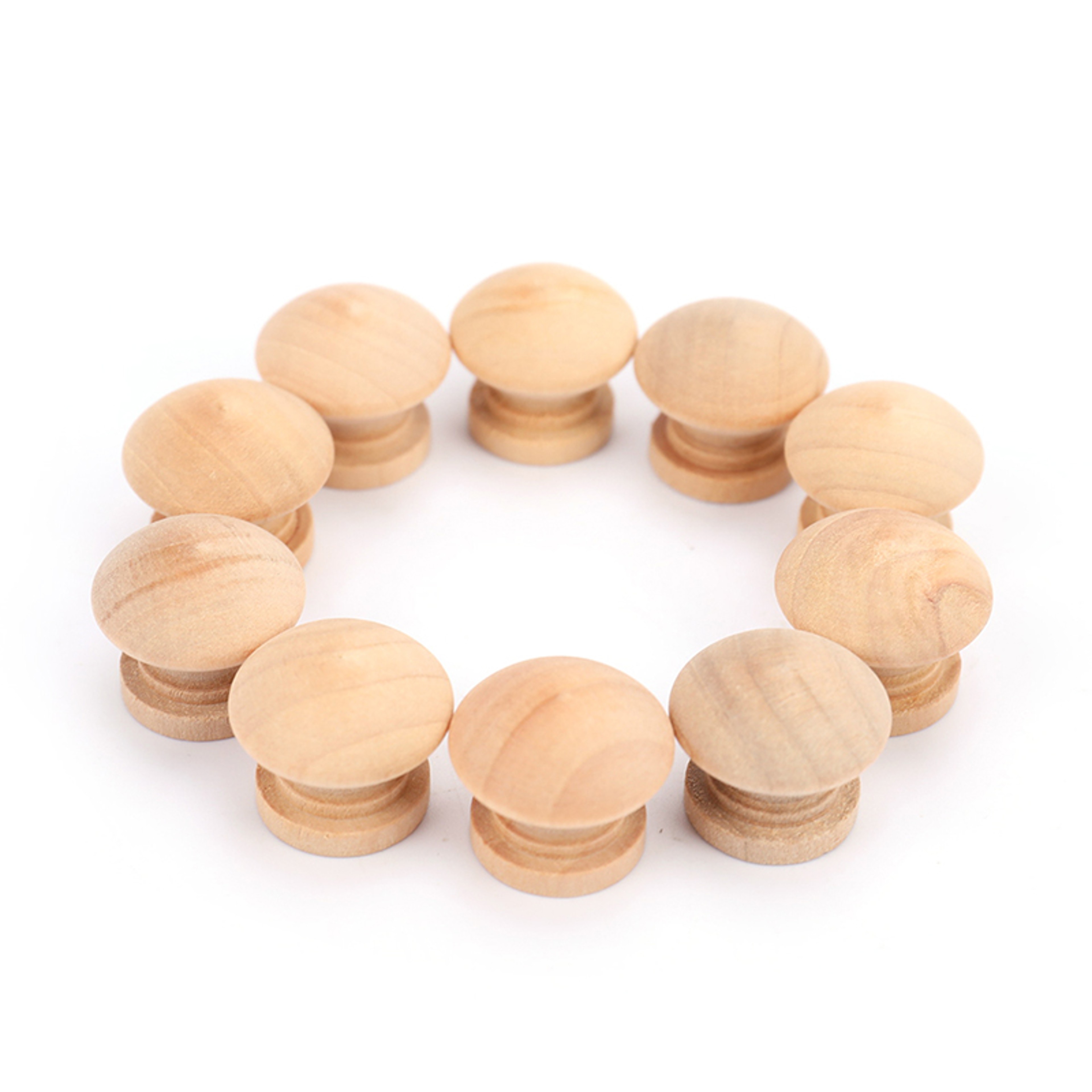 Wood Cabinet Knobs Natural Round Drawer Pulls for Cabinets, Dressers and Wardrobes – view 1