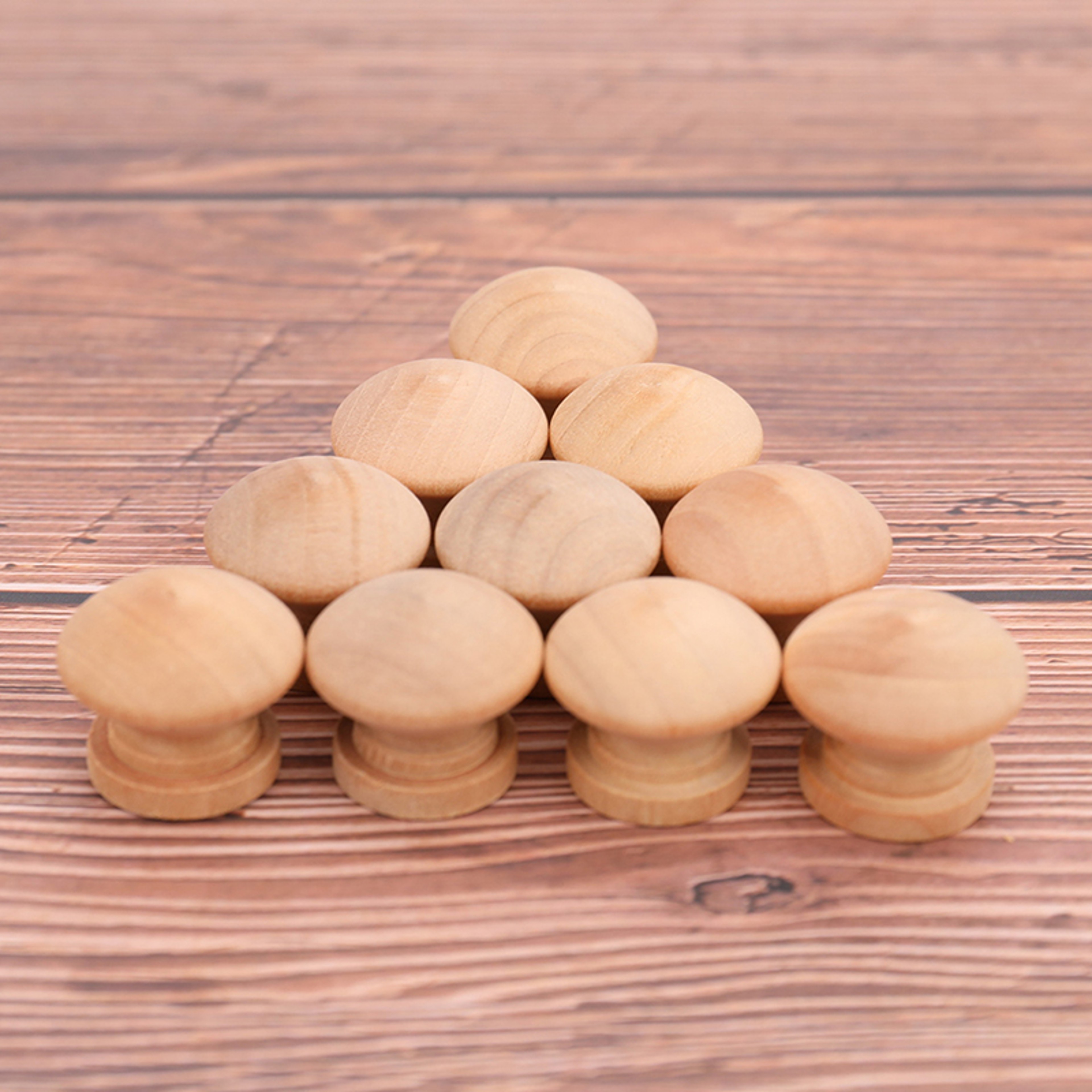 Wood Cabinet Knobs Natural Round Drawer Pulls for Cabinets, Dressers and Wardrobes – view 4
