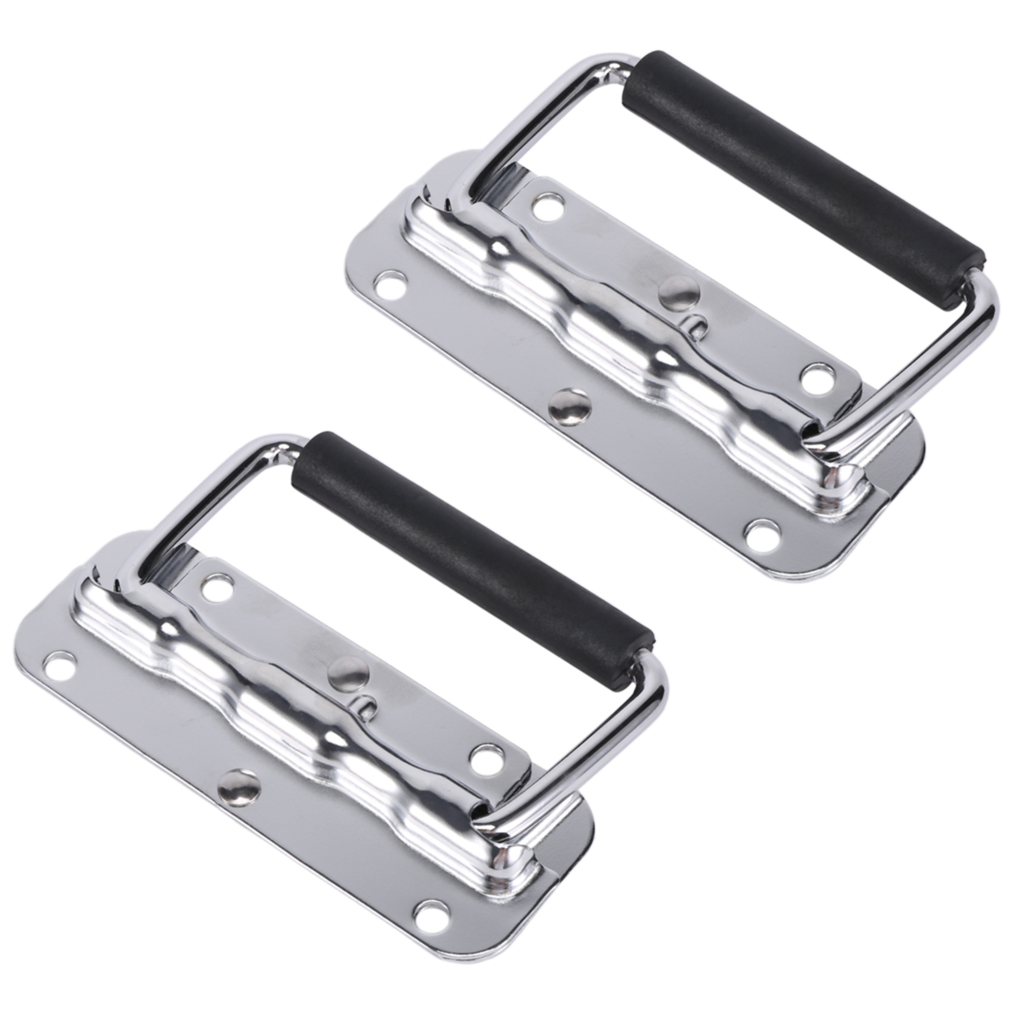 Stainless Steel Folding Toolbox Handle Set, Spring Loaded Chest Pulls – view 1