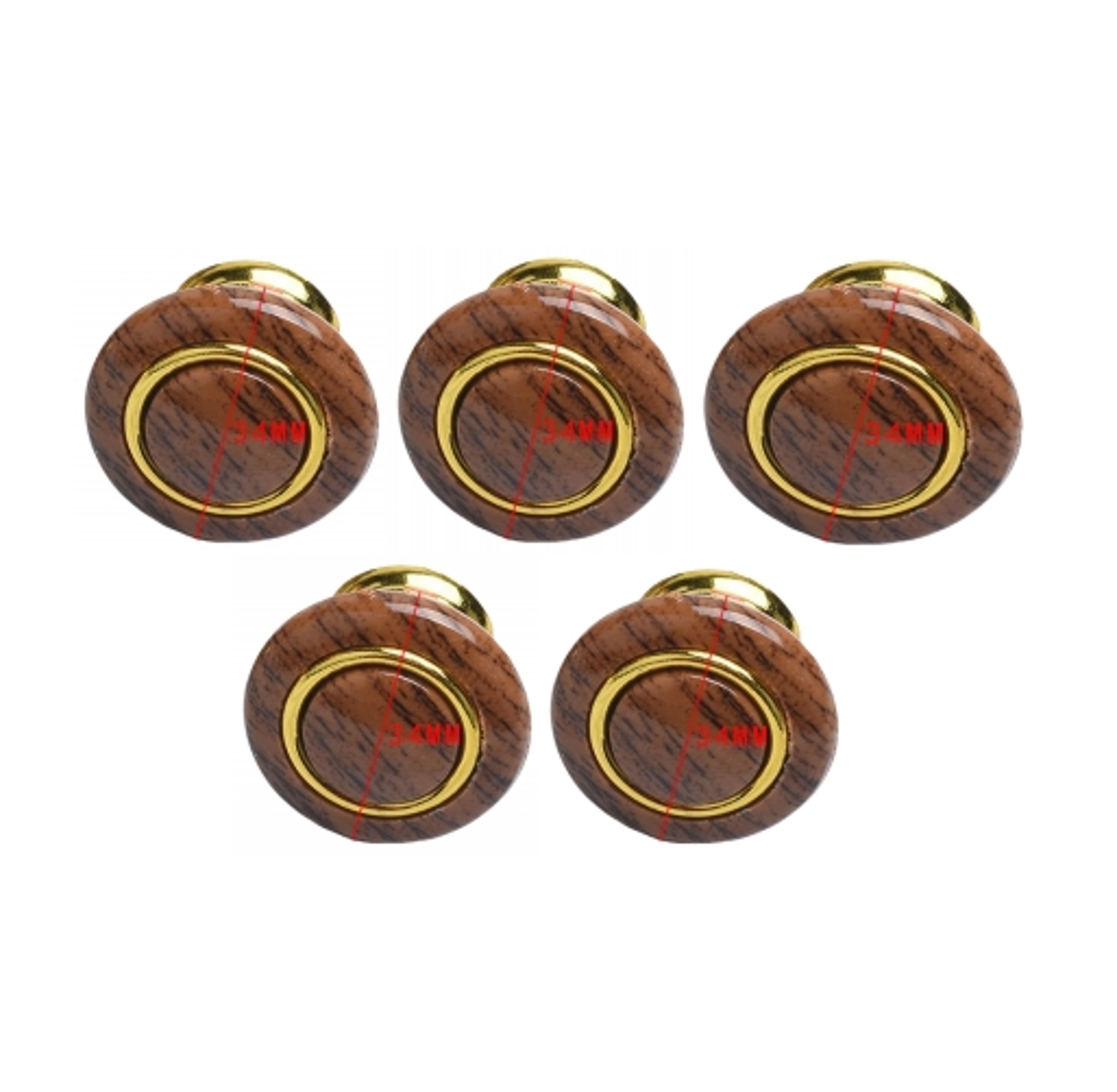 Modern Wood Grain Cabinet Knobs Pack Round Single Hole Drawer Pulls 7